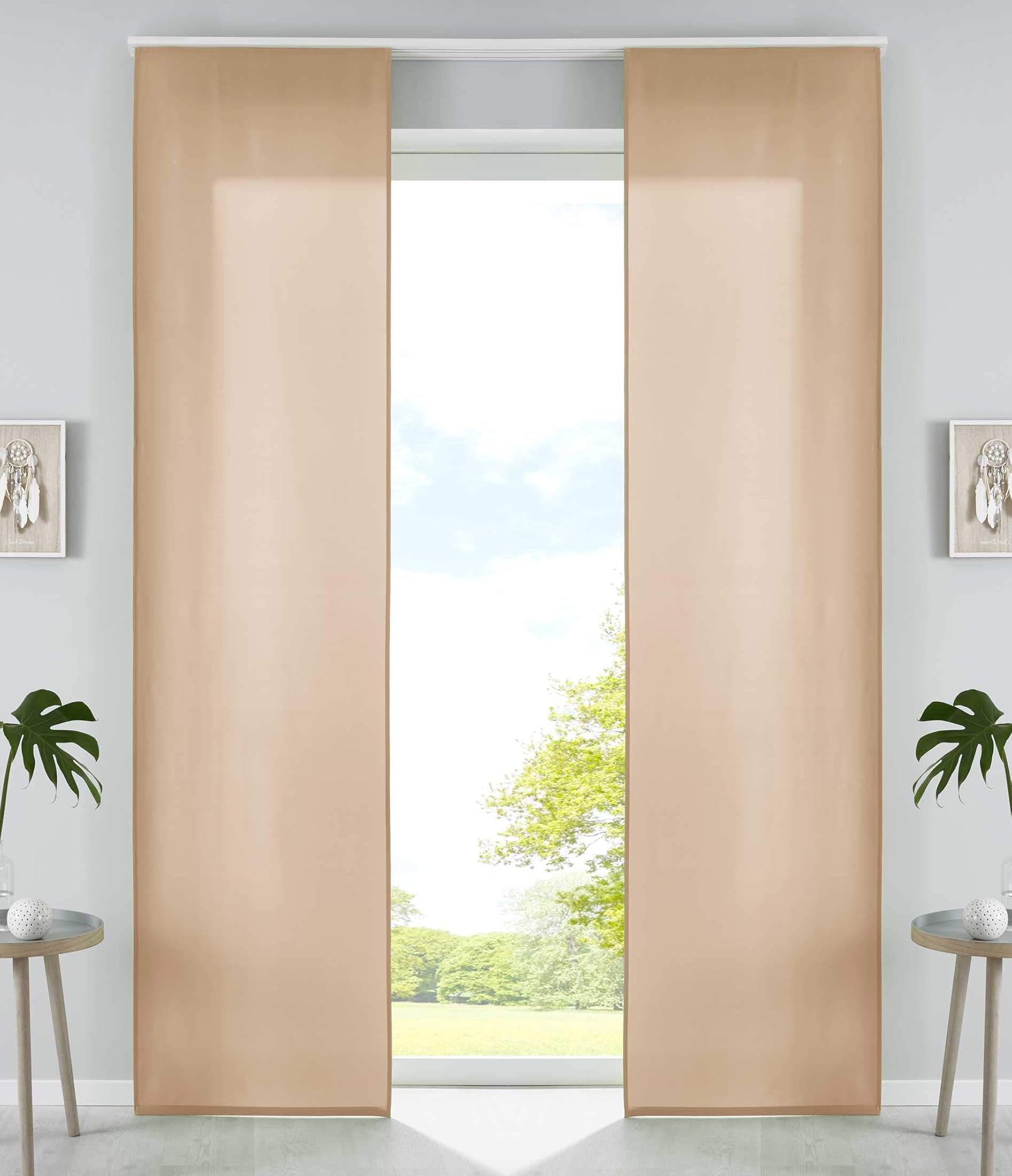 Set 2 Tende a Pannello Microfibra 245x60 cm, Sabbia