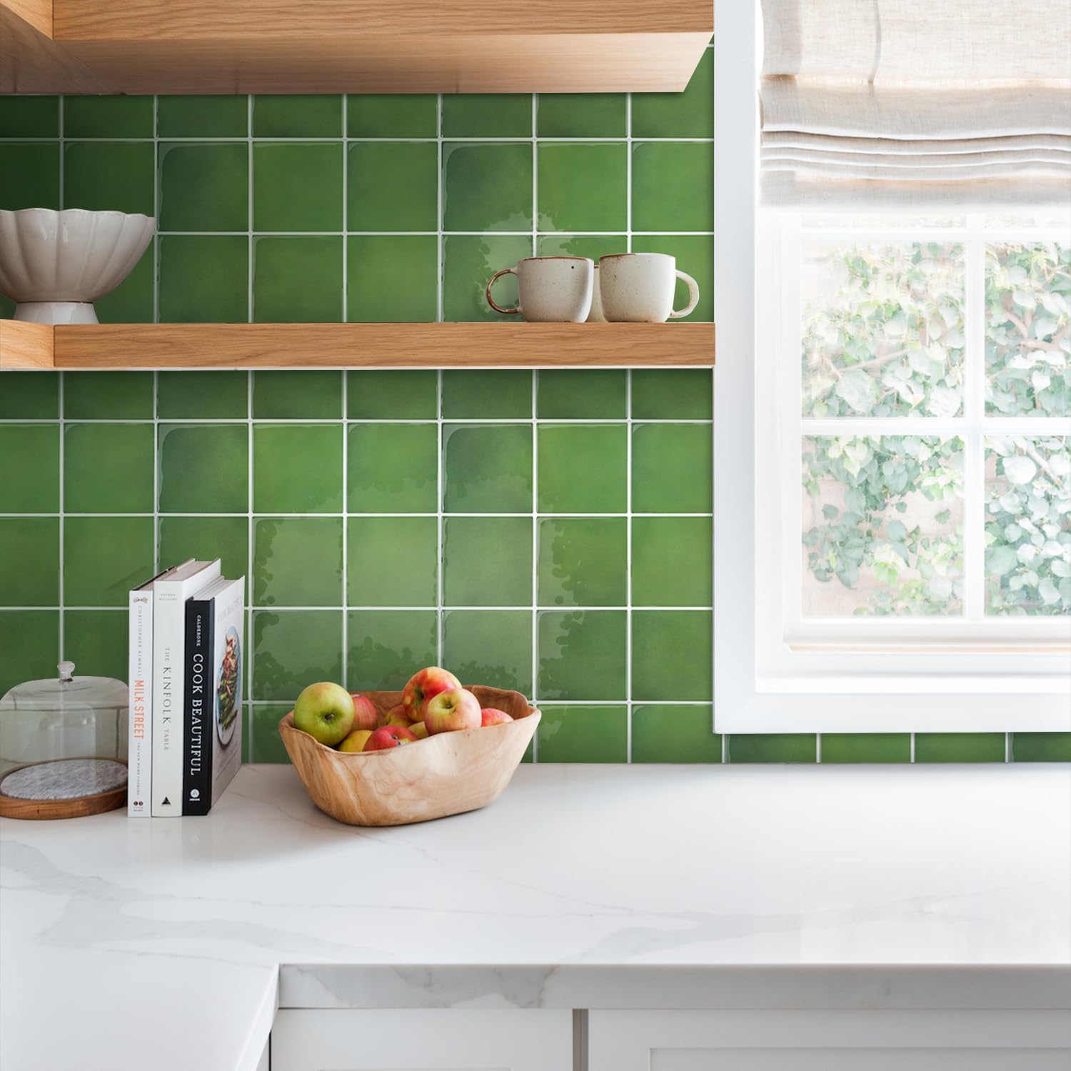 Piastrelle Adesive Cucina Bagno Verdi 10 Pezzi 30,5x30,5cm - immagine 6