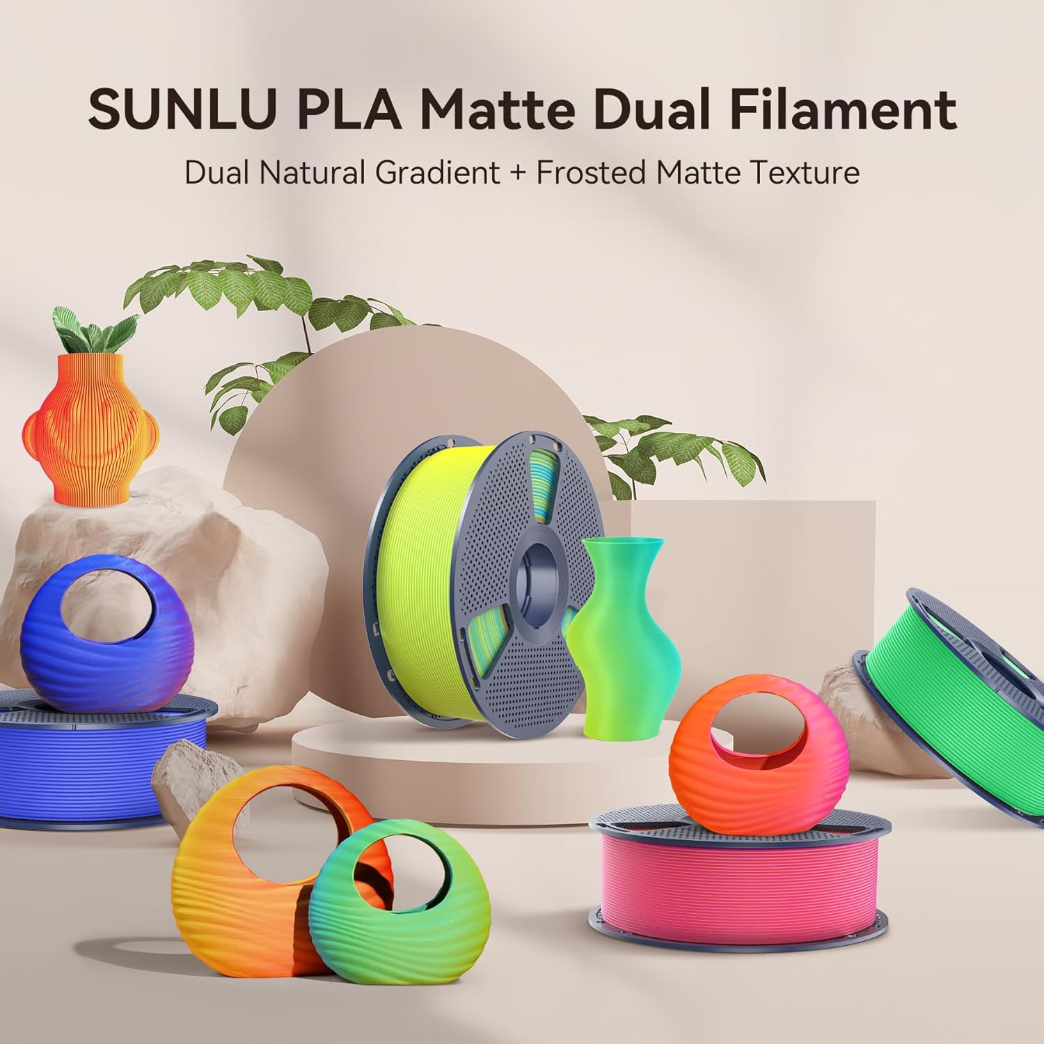 Sunlu Filamento PLA Bicolore Opaco 1.75mm 2KG - immagine 4
