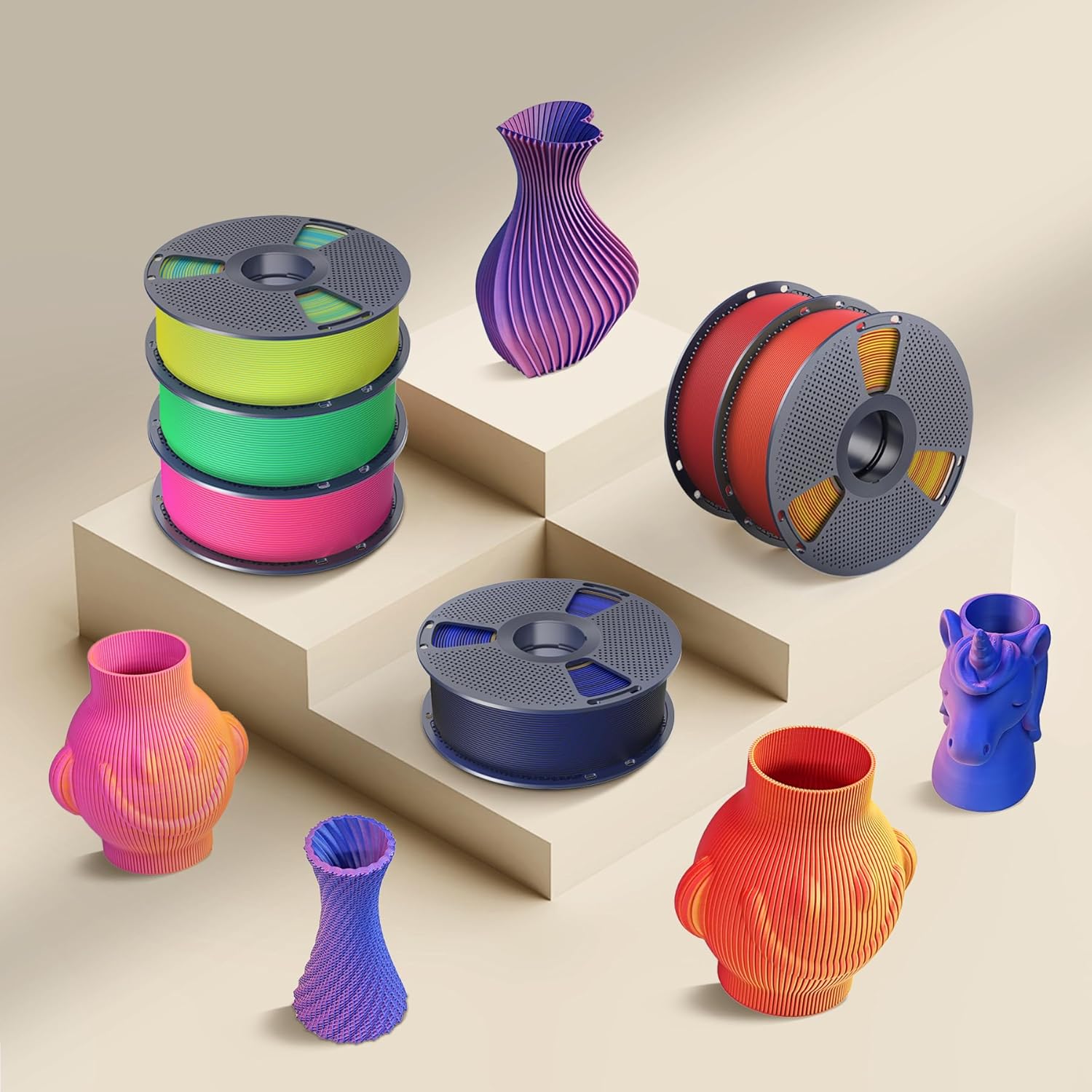 Sunlu Filamento PLA Bicolore Opaco 1.75mm 2KG - immagine 8