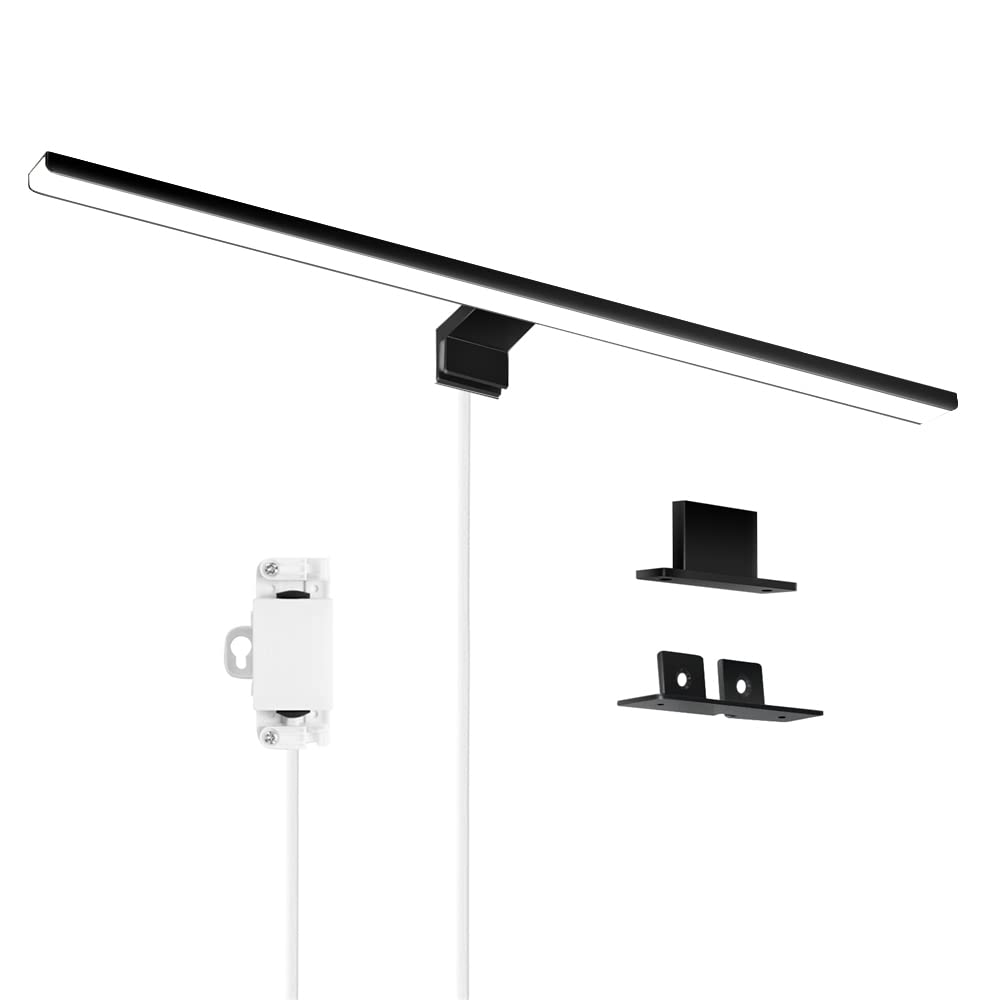 Erwey LED Lampada da Specchio Nera per Bagno 8W 60cm