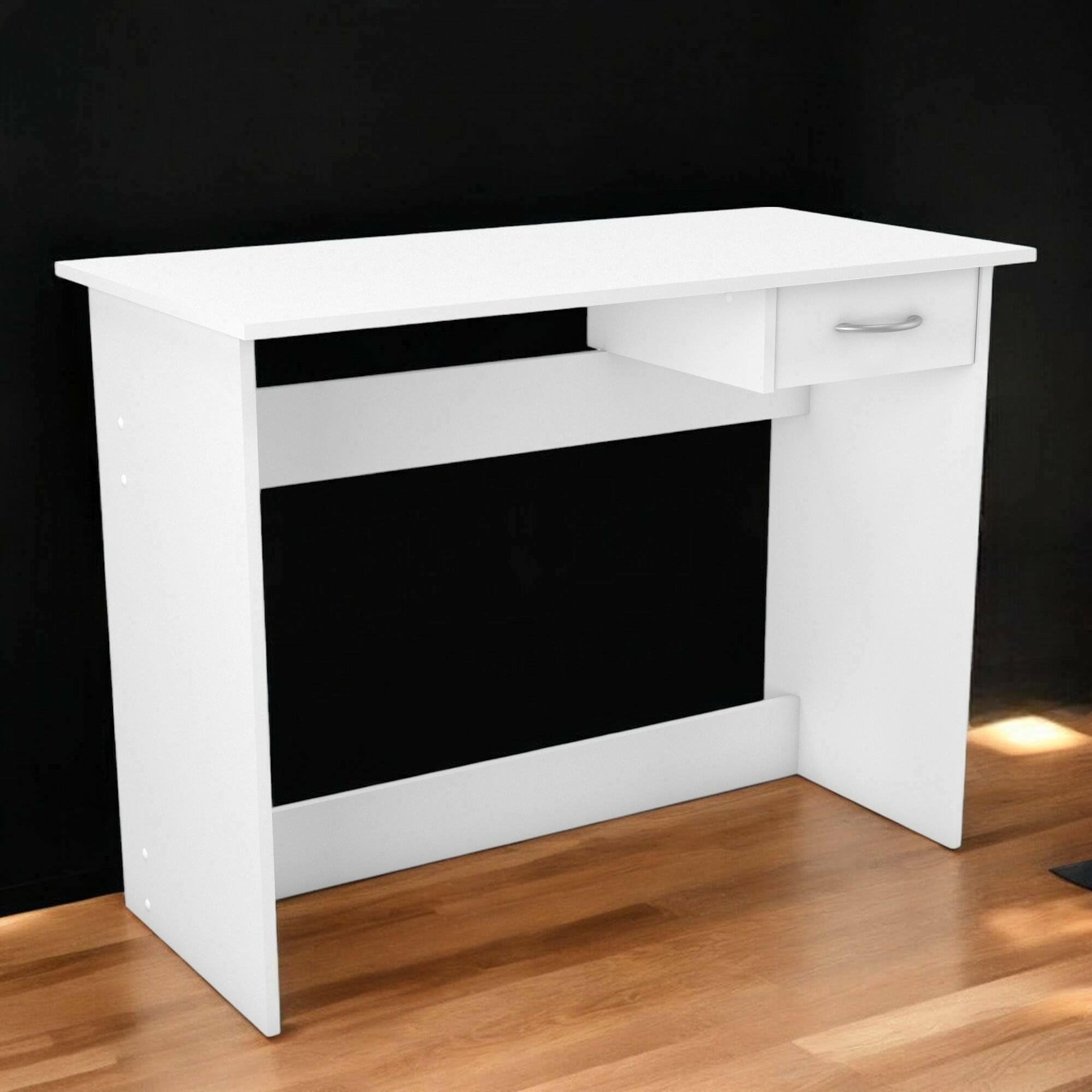 Dmora Scrivania Oise Multiuso 101x49 h76 cm, Bianco Opaco