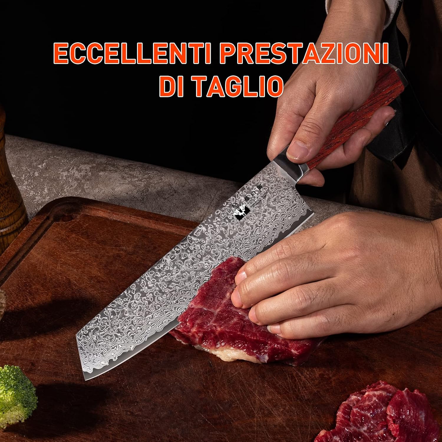 Coltello Cucina Damasco Kiritsuke 20CM - 67 Strati VG10 - immagine 5