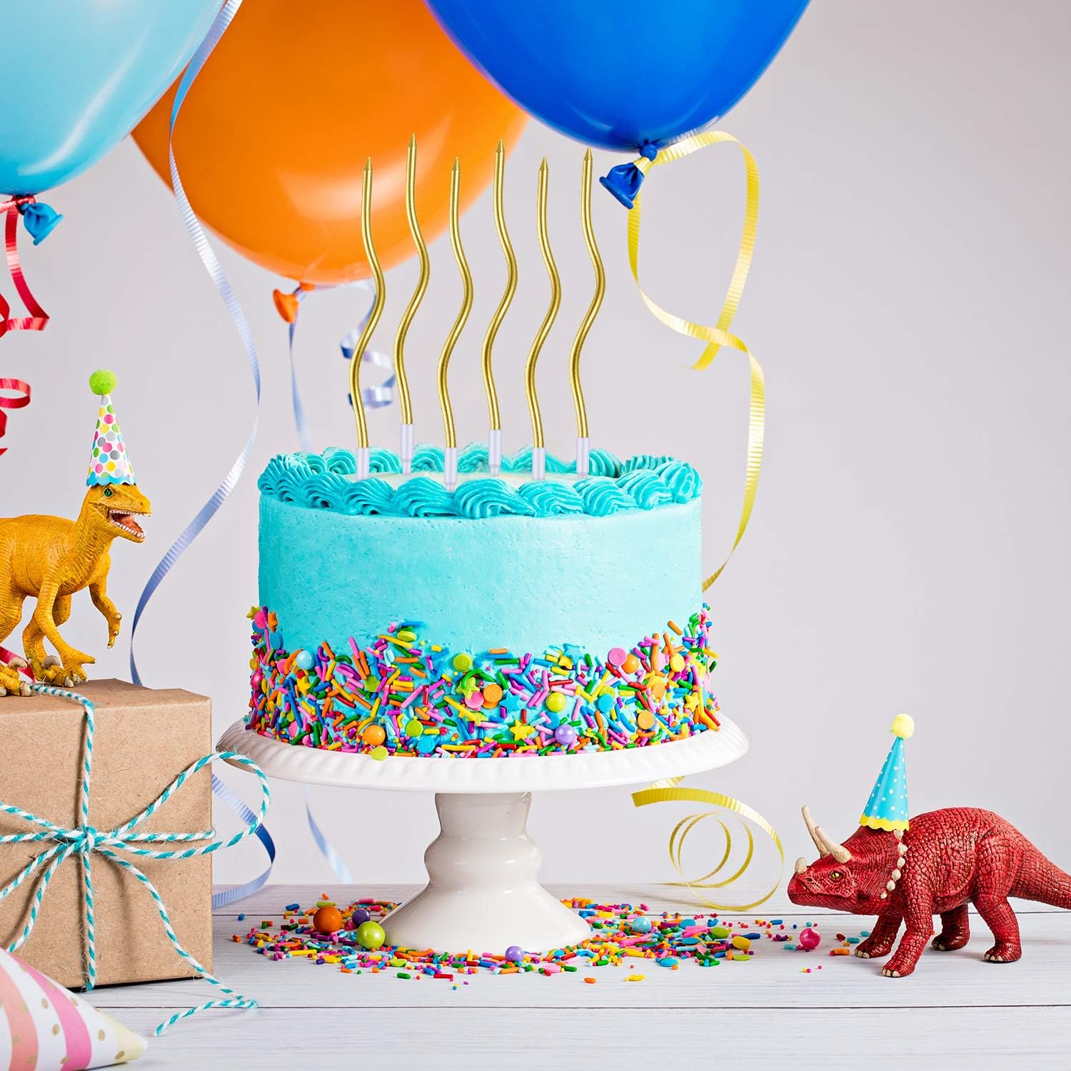 48 Candele a Spirale di Compleanno con Supporti, Oro - immagine 4