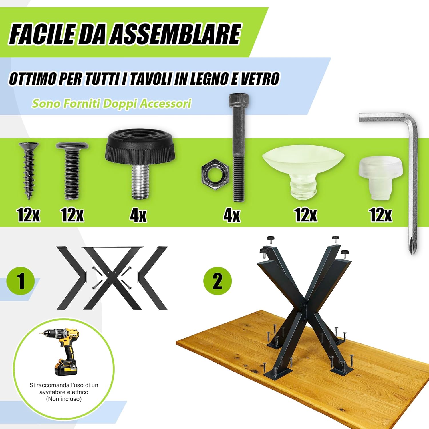 Next Level - Gambe per Tavolo Metalliche 71x71x74cm - immagine 4