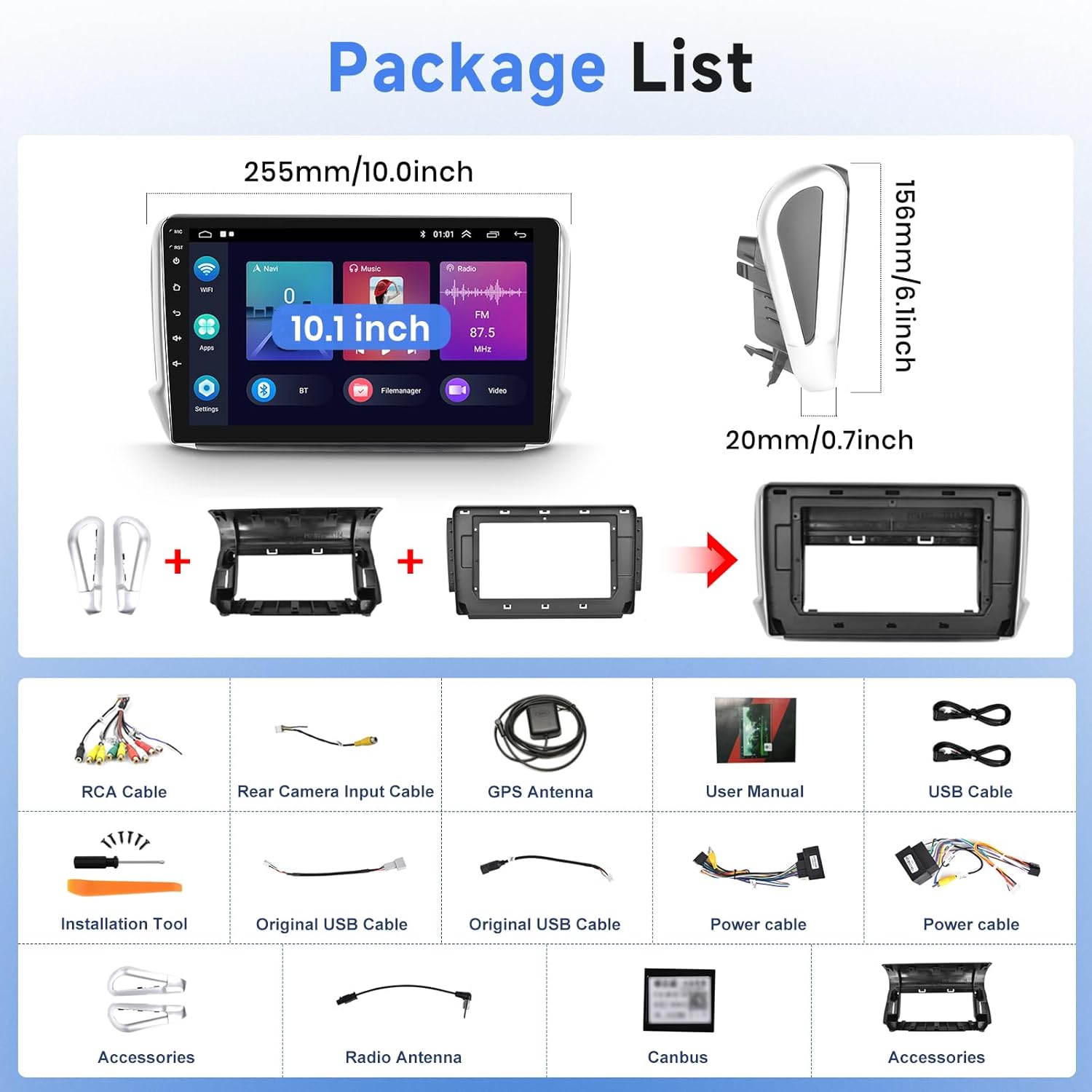 Podofo Autoradio Android 10'' per Peugeot 208/2008 2012-2018 - immagine 7