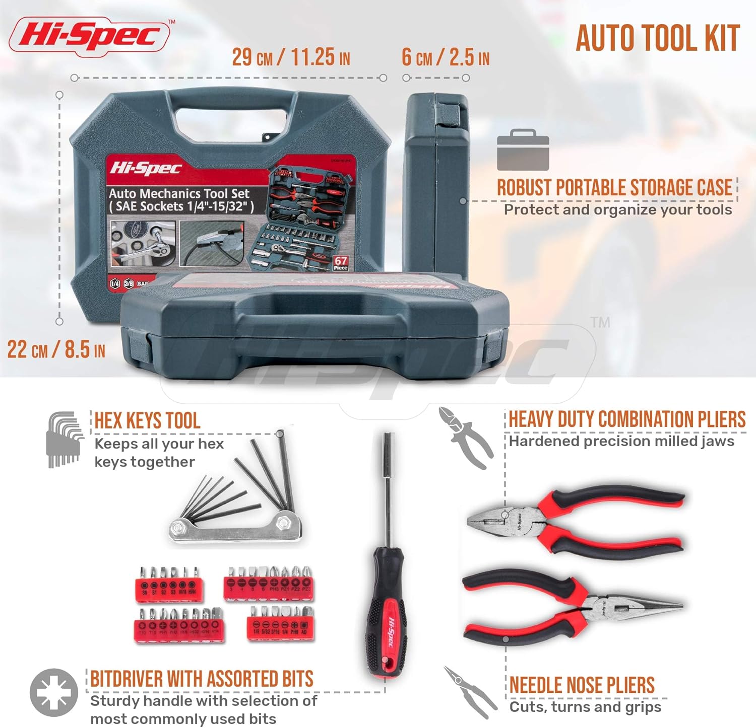 Hi-spec Kit Attrezzi per Auto e Meccanici - immagine 4