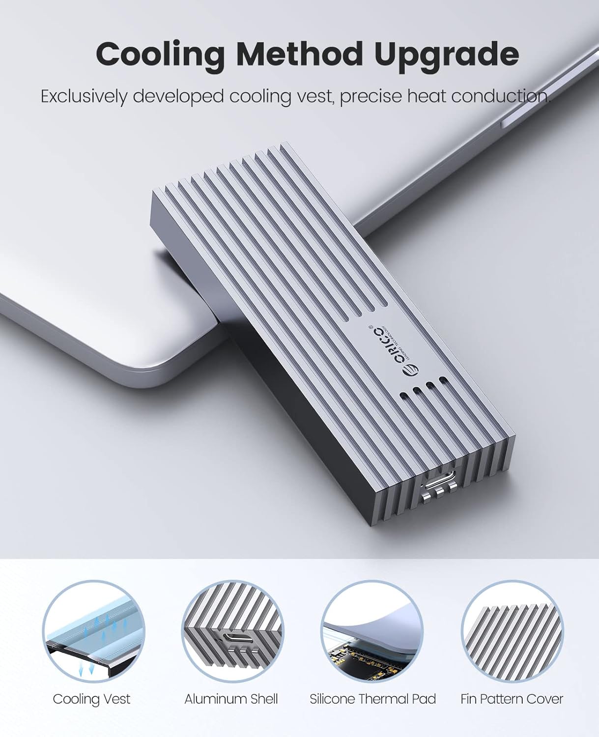 Orico Case SSD M.2 NVMe USB3.2 Gen2x2 20 Gbps - immagine 4