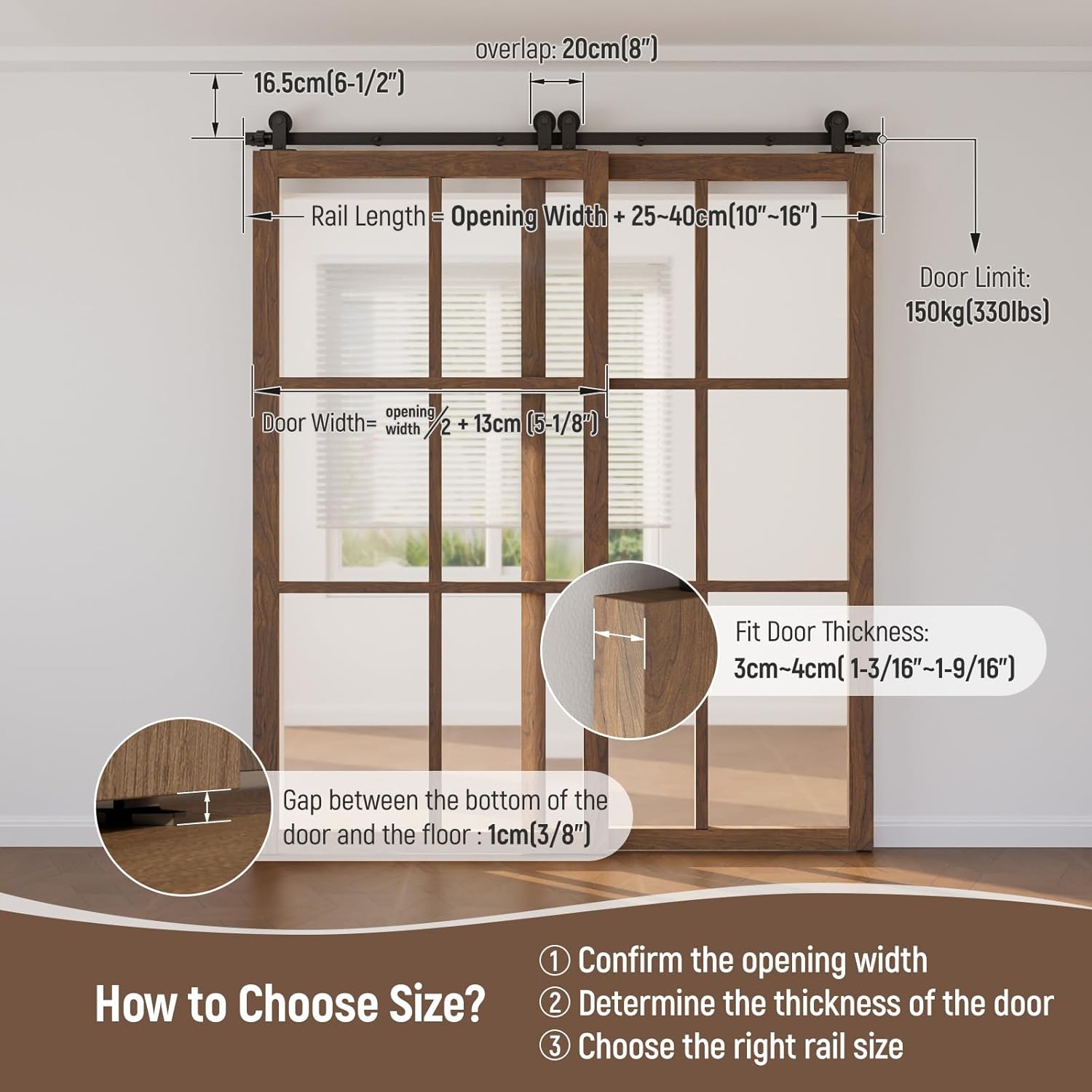 Binario per Porta Scorrevole Bypass Doppie Porte 224cm - immagine 4