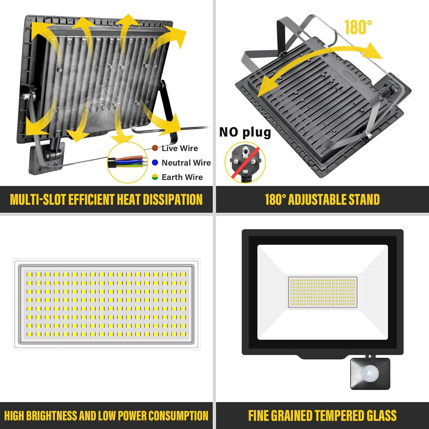 Rigidon 2x Faretti LED Esterno 100W con Sensore - immagine 3