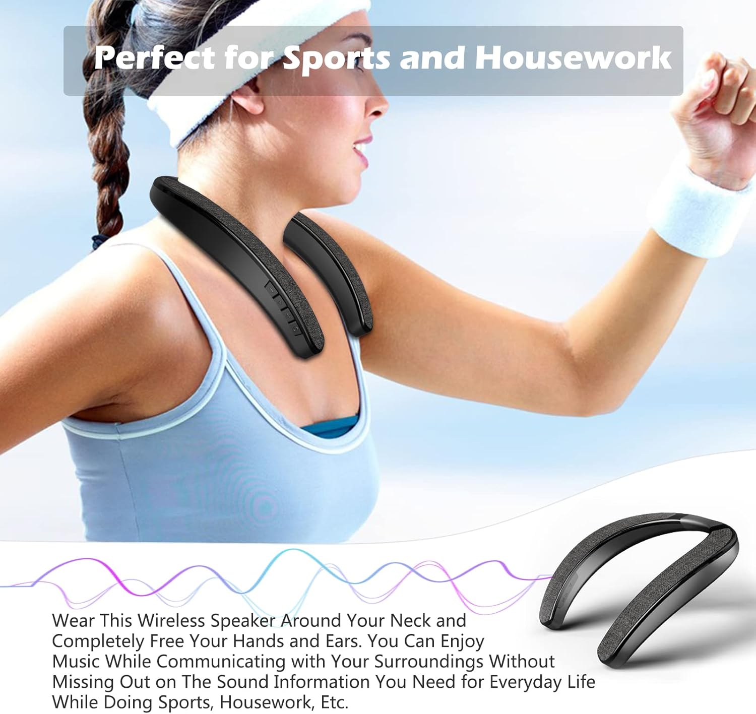 Altoparlante Bluetooth Portatile con Archetto da Collo - immagine 4