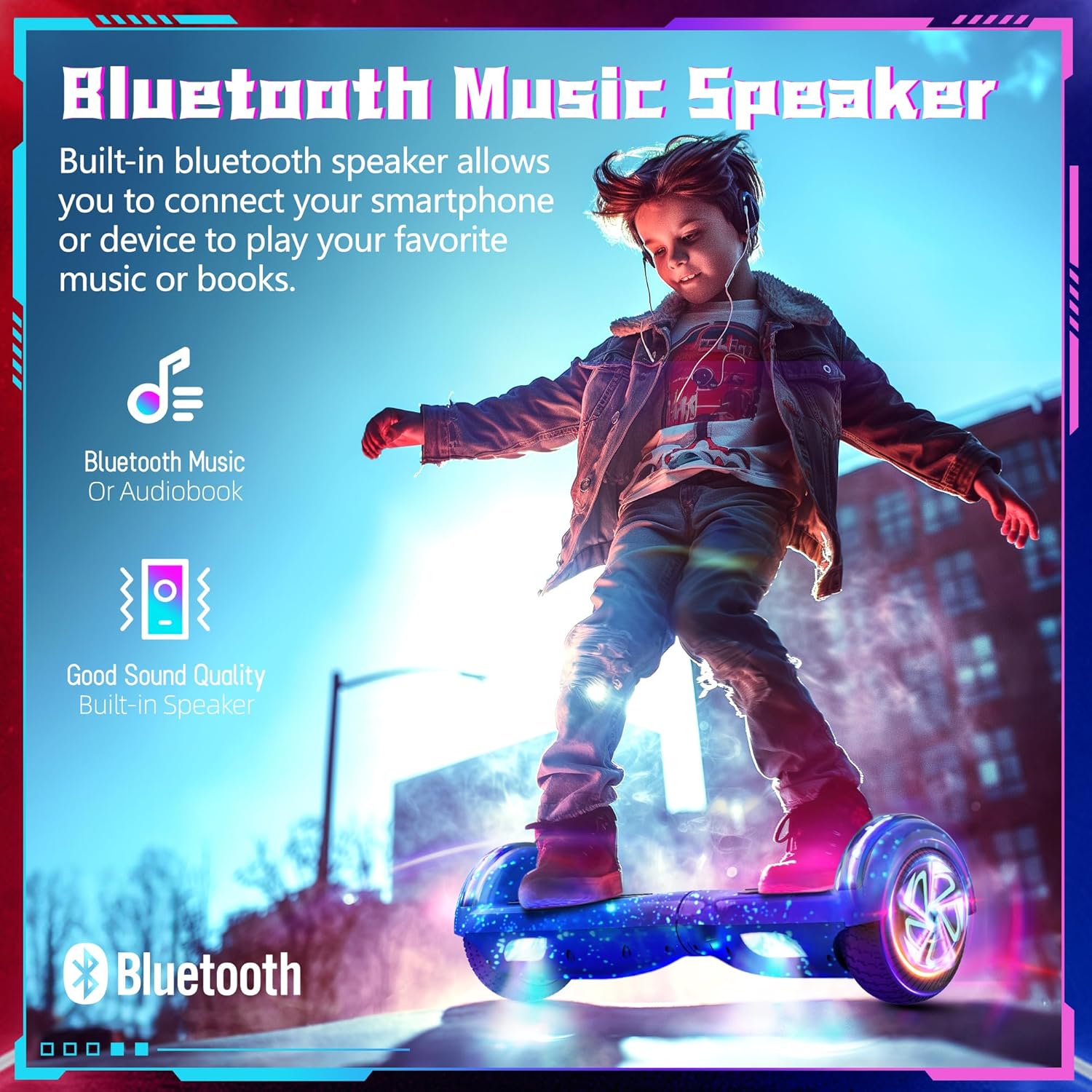 Scooter Elettrico 6.5" con Bluetooth e LED - immagine 5