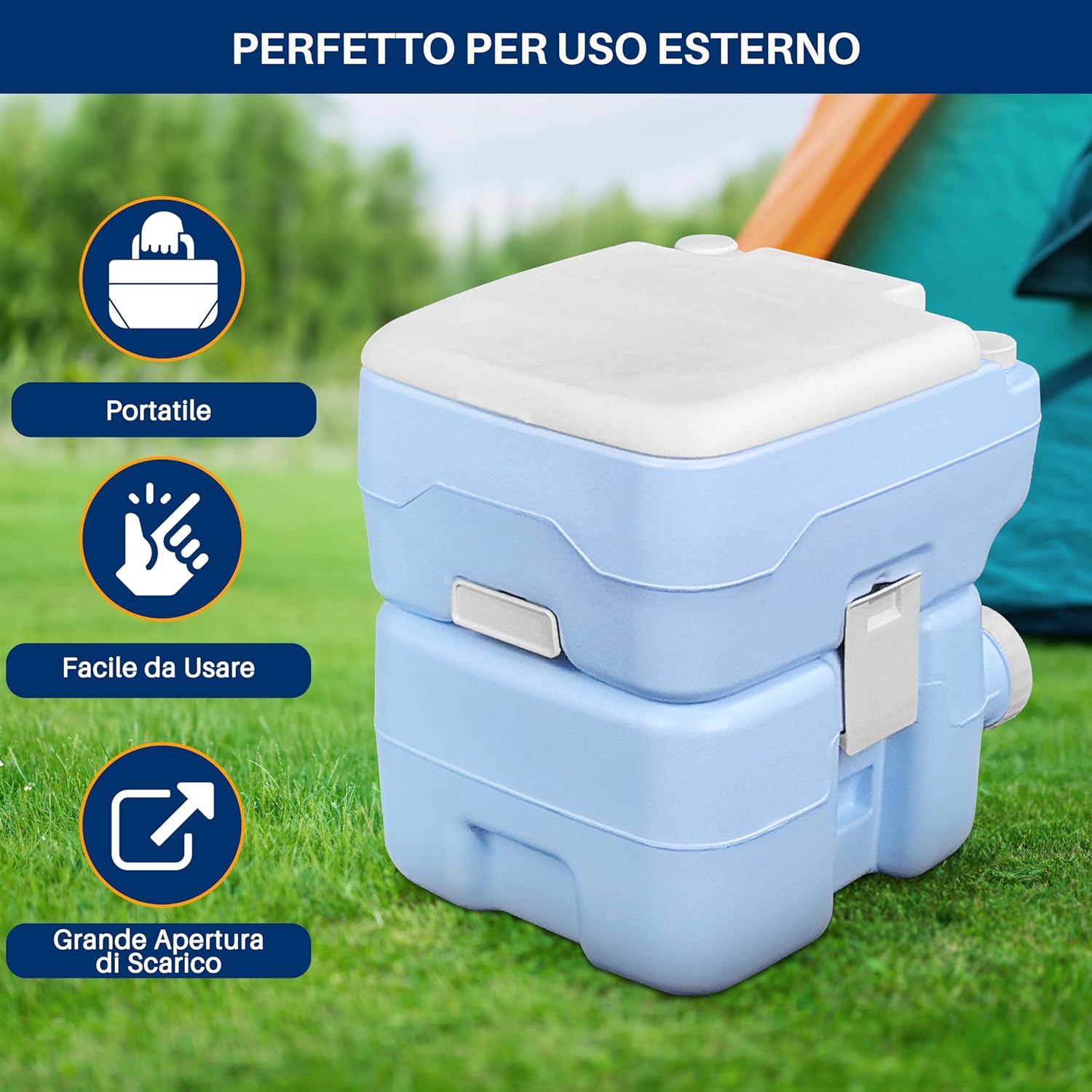 Serenelife WC Portatile 20 Litri per Campeggio e Barca - immagine 4