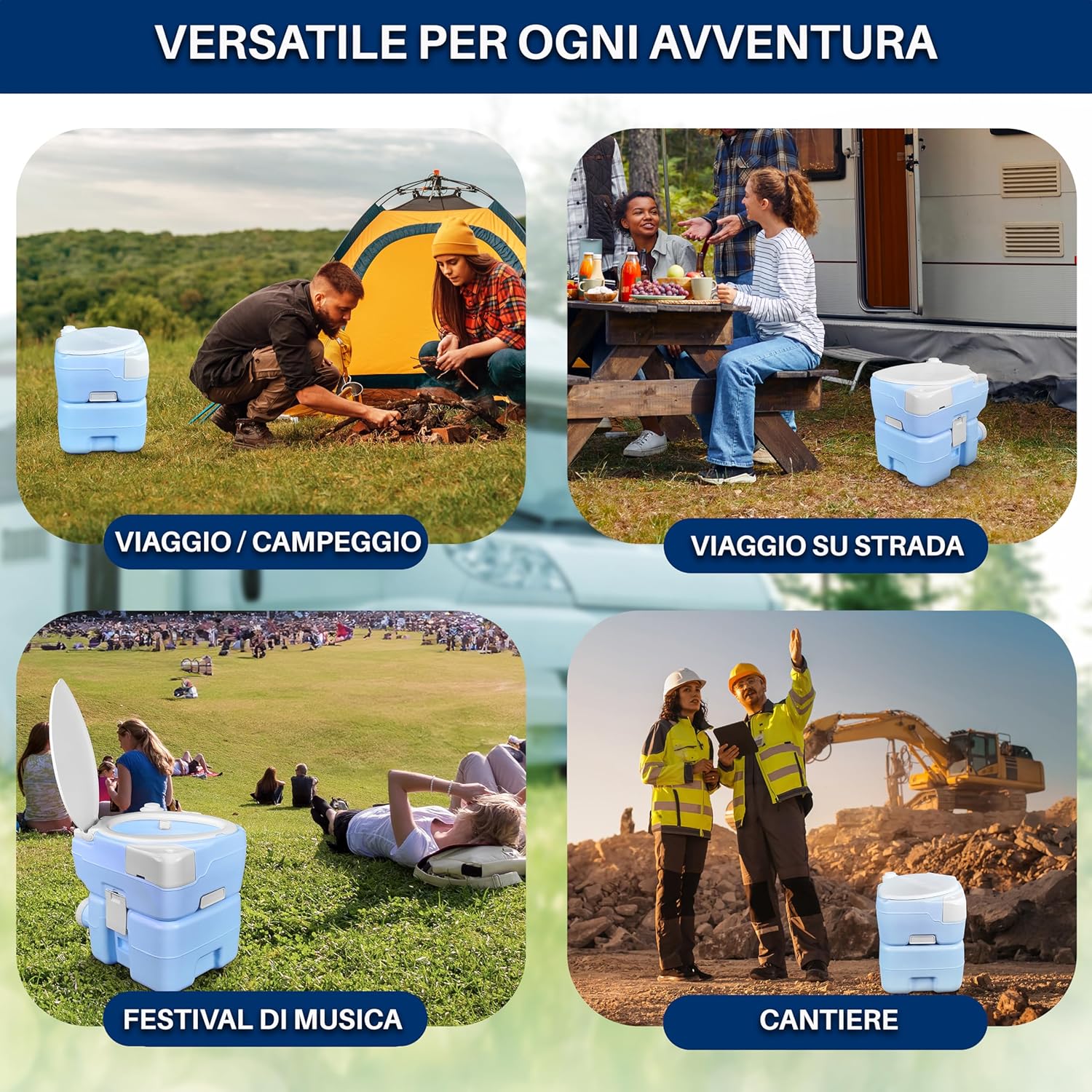 Serenelife WC Portatile 20 Litri per Campeggio e Barca - immagine 6