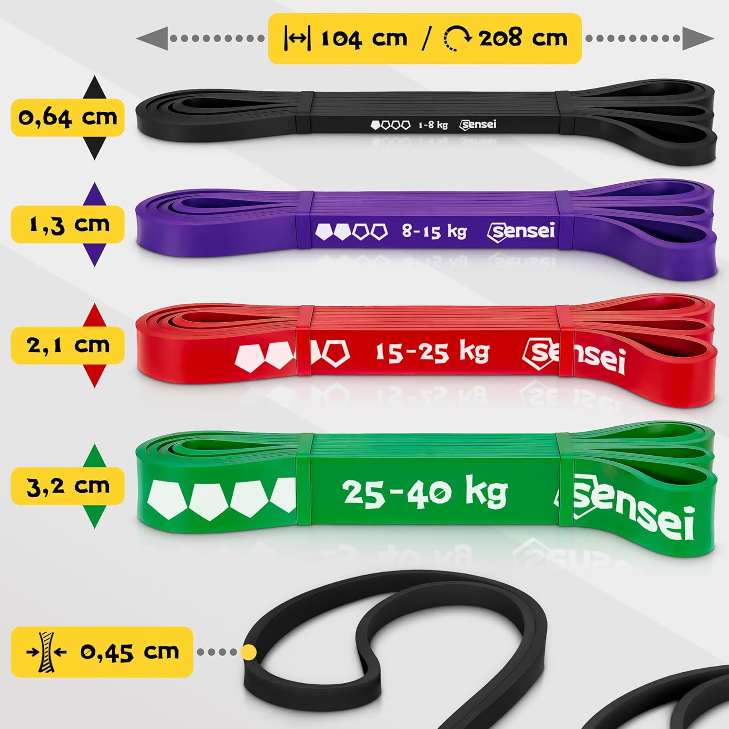 Sensei® Set Elastici Fitness & Bande di Resistenza - immagine 2