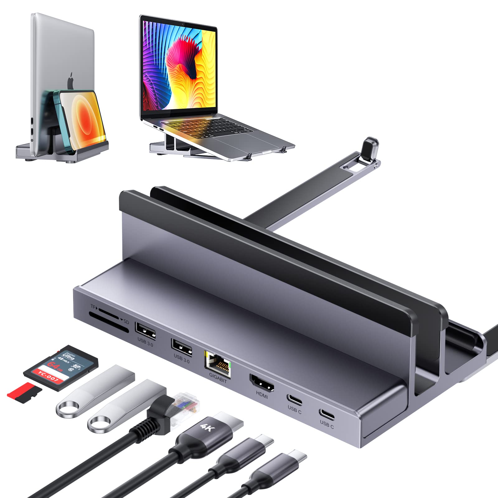 Quuge Dock USB C 8 in 1 per MacBook e Dell