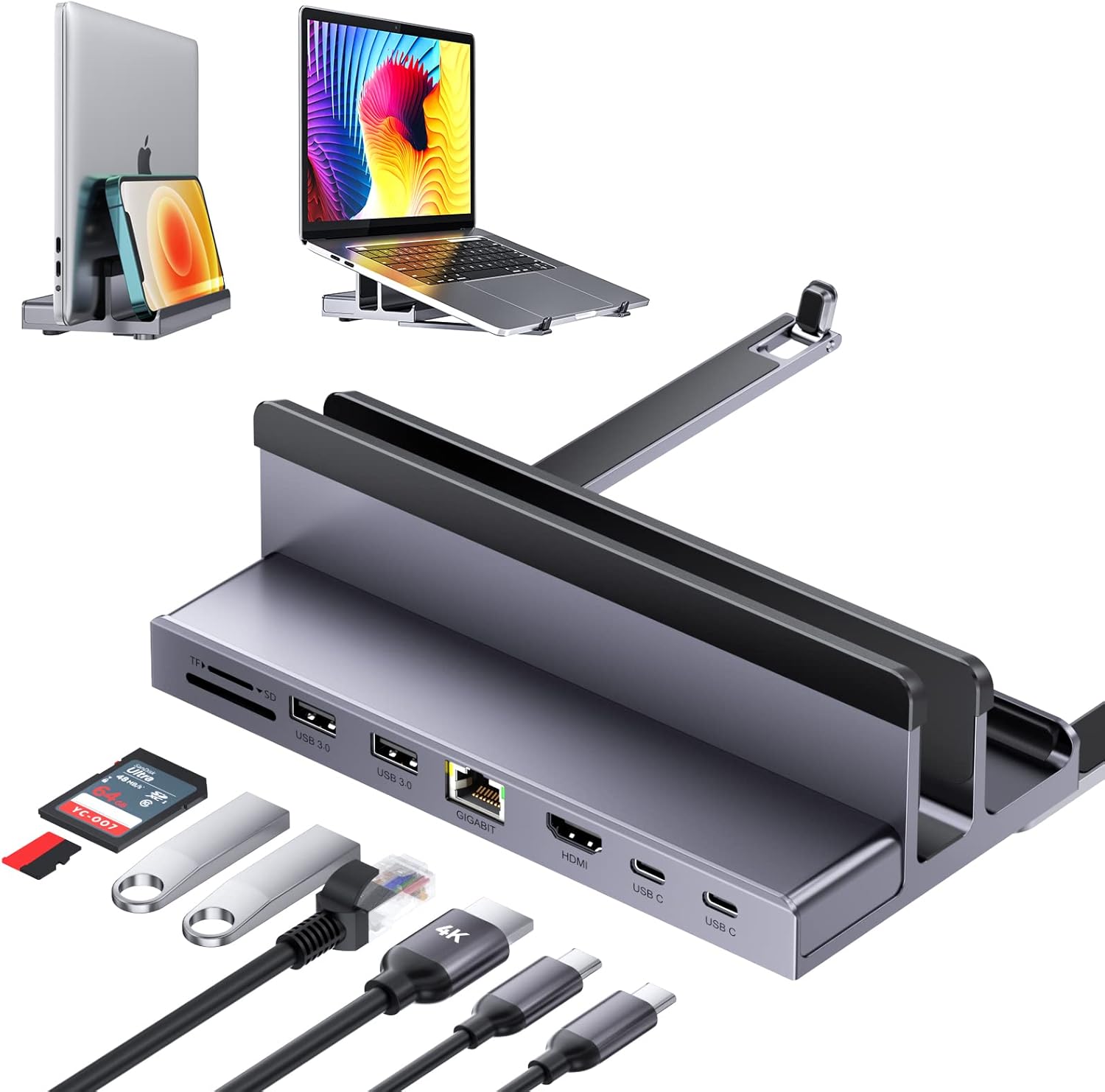 Quuge Dock USB C 8 in 1 per MacBook e Dell - immagine 1