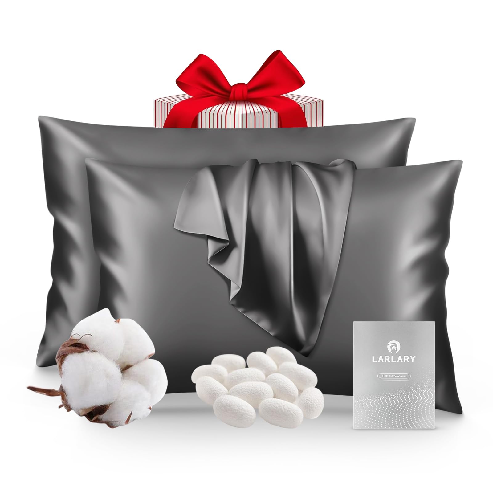 Federa Seta Cuscino 50x75 cm, Grigio