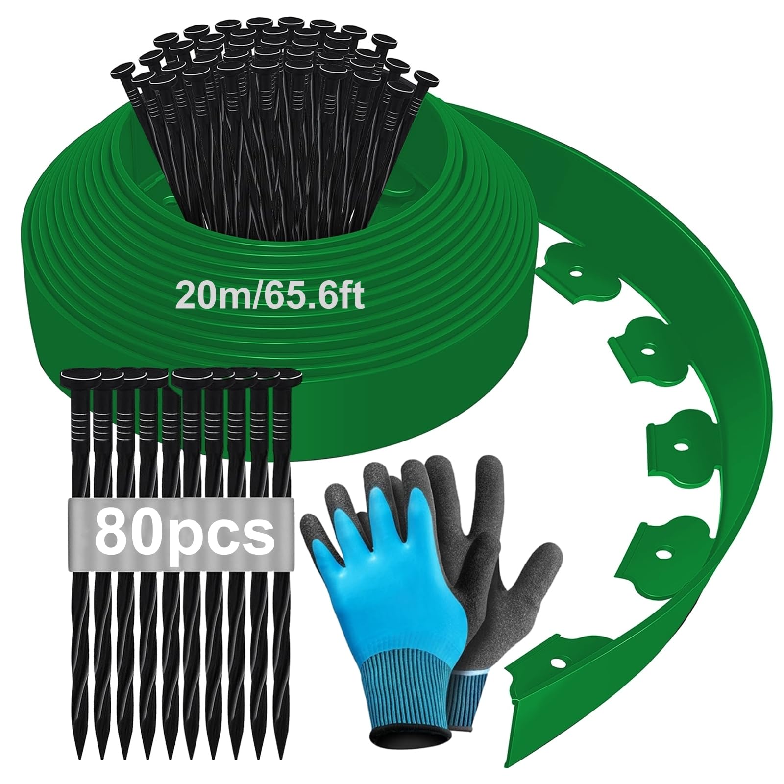 Bordura per Aiuola Flessibile 20m x 5cm, Verde