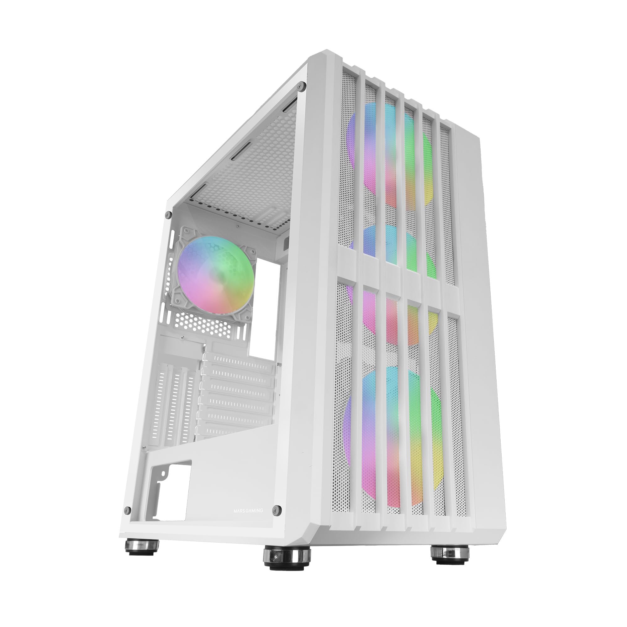 MARSGAMING MC-VAULT - Case Gaming ATX 4x ARGB 120mm, Bianco