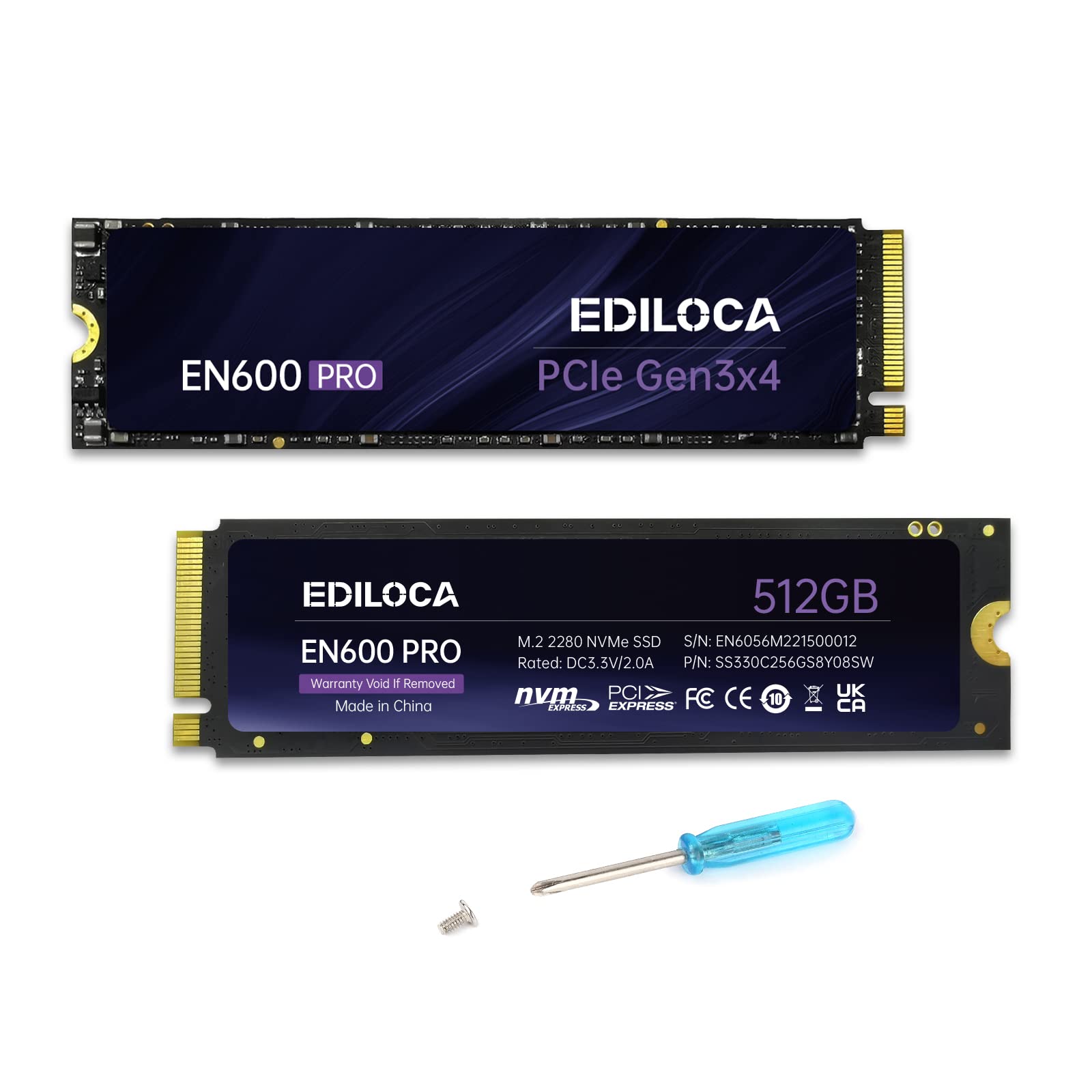 Ediloca EN600 PRO SSD Interno PCIe Gen3 NVMe M.2 512GB