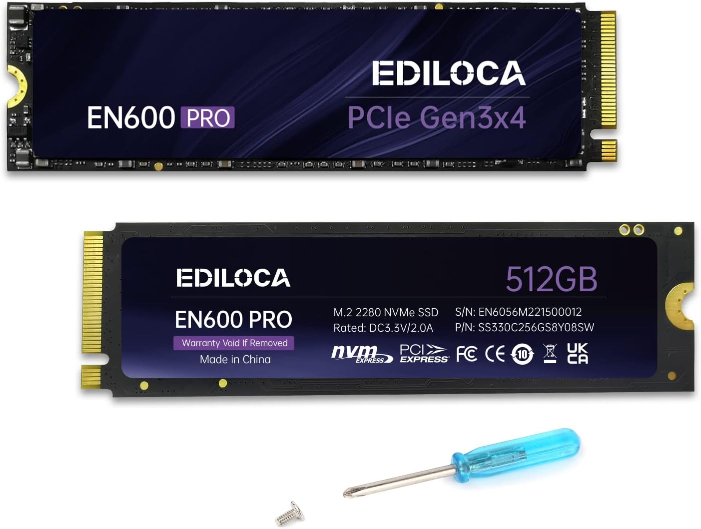 Ediloca EN600 PRO SSD Interno PCIe Gen3 NVMe M.2 512GB - immagine 1