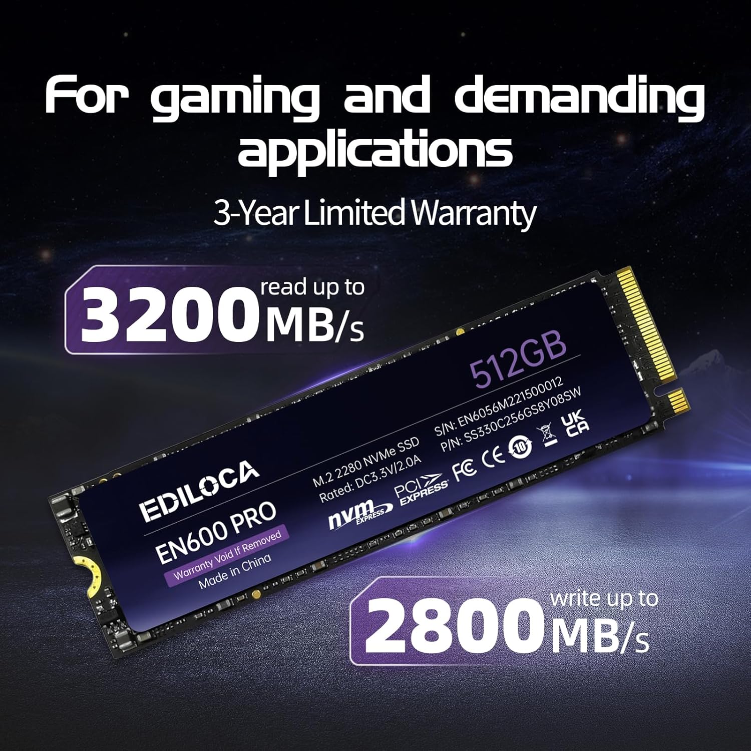 Ediloca EN600 PRO SSD Interno PCIe Gen3 NVMe M.2 512GB - immagine 2
