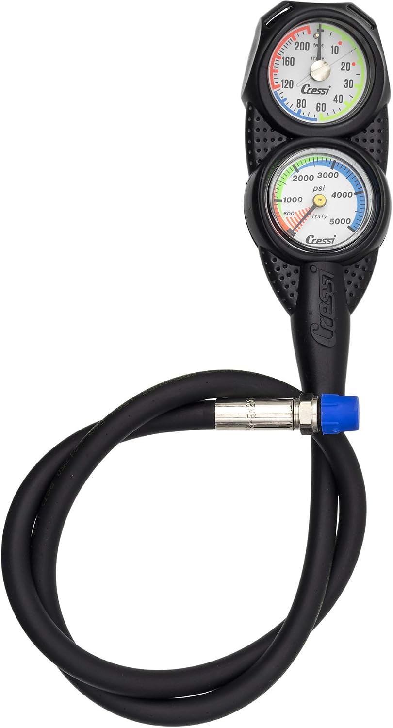 Cressi 2 Feet/Psi Console Subacquea, Unisex – Adulto, Nero/Argento | Velz