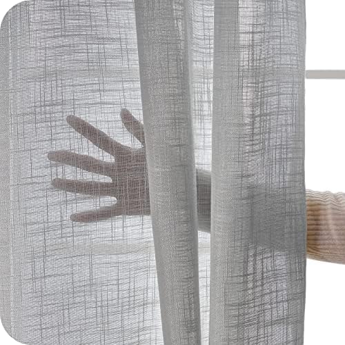 Topfinel Tenda Voile Semitrasparente 300x260 cm, Grigio