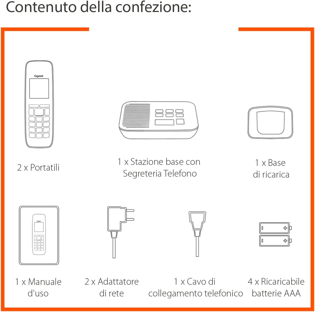 Gigaset PURE 120A Duo - Cordless con Segreteria, Nero - immagine 6