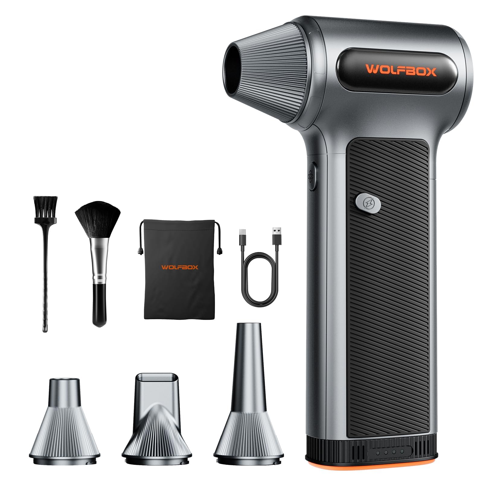 WOLFBOX MF200 - Spolverino elettrico ad aria con batteria rimovibile e ...