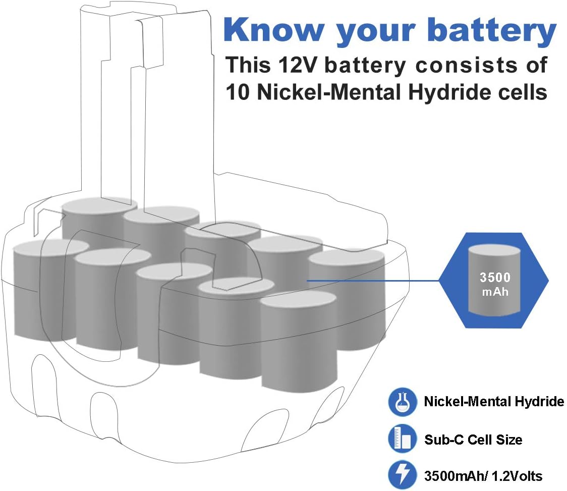Exmate Batteria Trapano Ni-MH 12V 3,5Ah - immagine 2