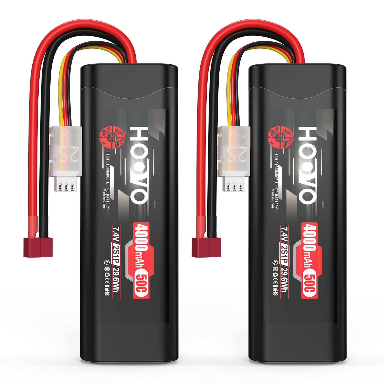 Batteria Hoovo LiPo 7.4V 50C 4000mAh (2 pezzi)