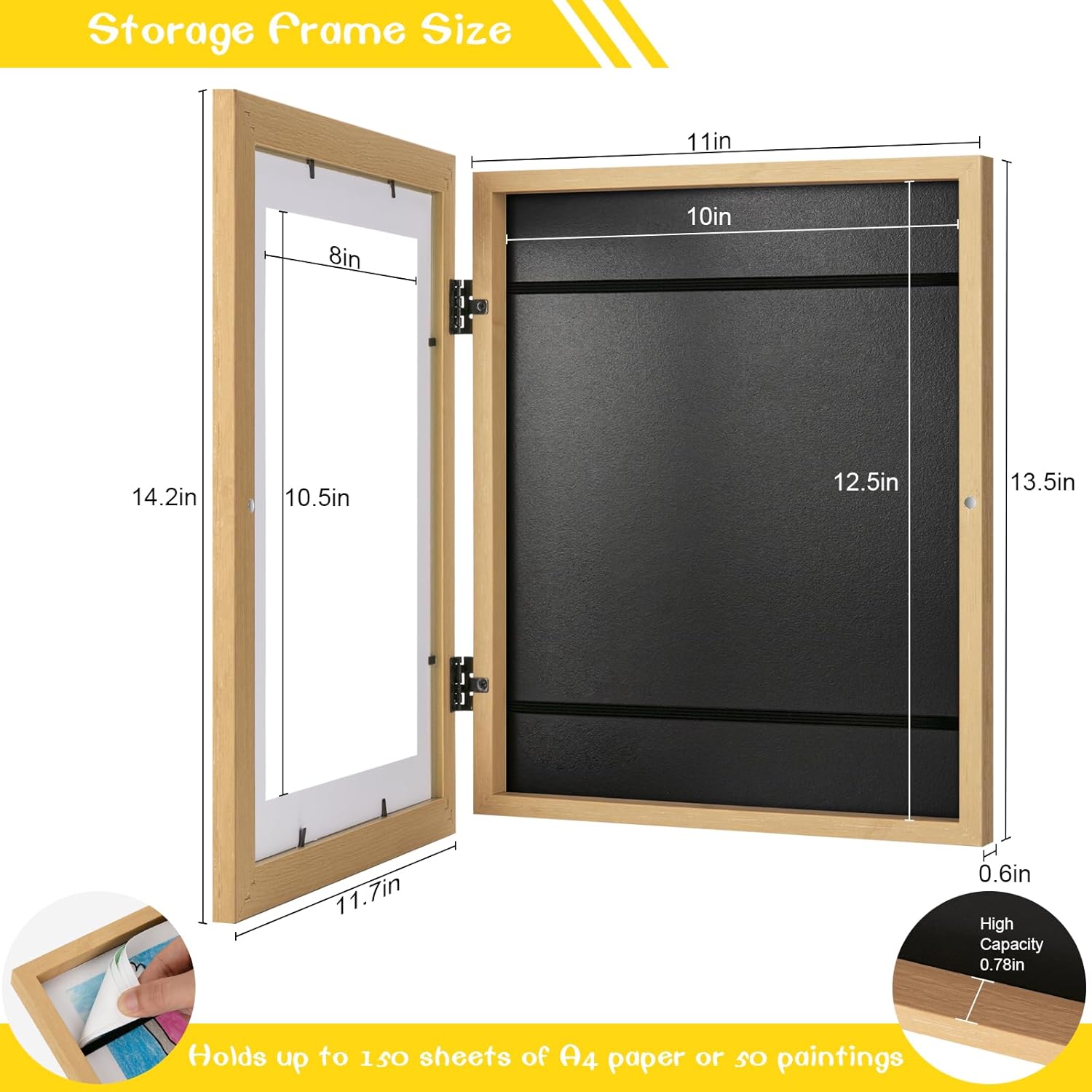 Cornice Artistica per Bambini in Legno Naturale 25x32,5cm - immagine 4