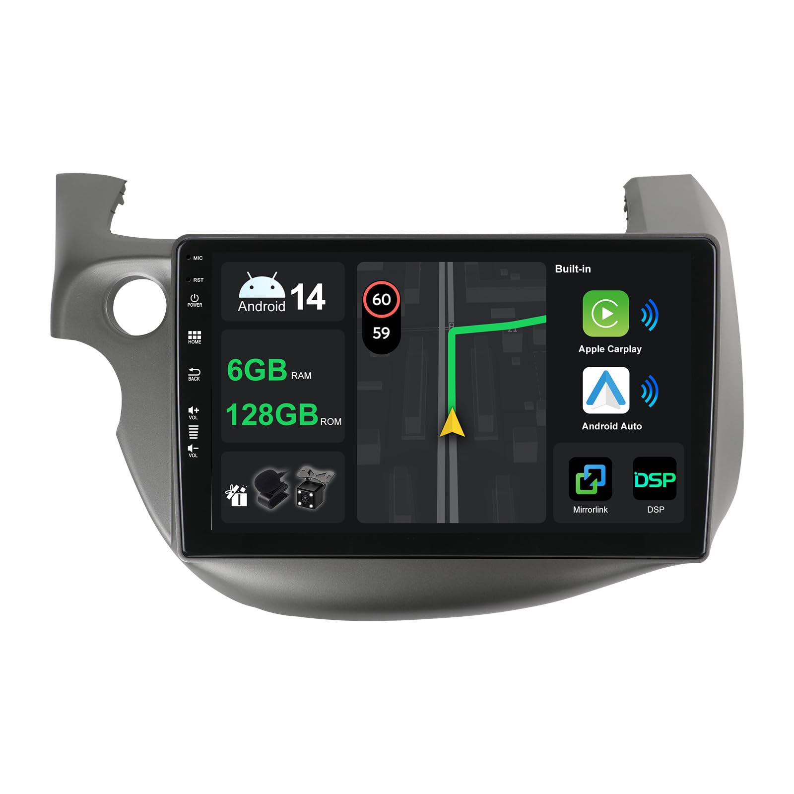 Autoradio Android 14 10.1" per Honda Fit Jazz 2007-2014