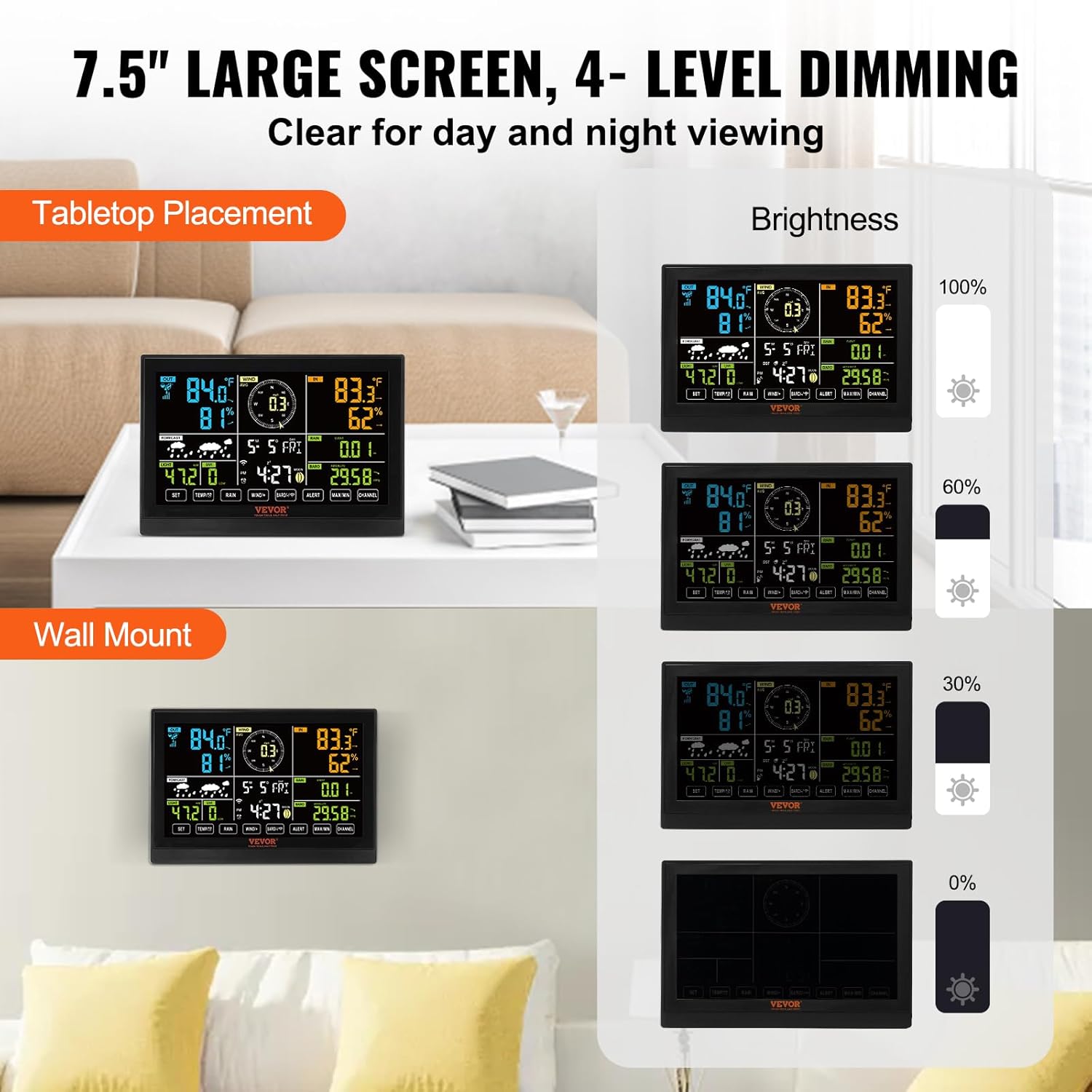 Vevor Stazione Meteorologica Solare WiFi 7 in 1 - immagine 5