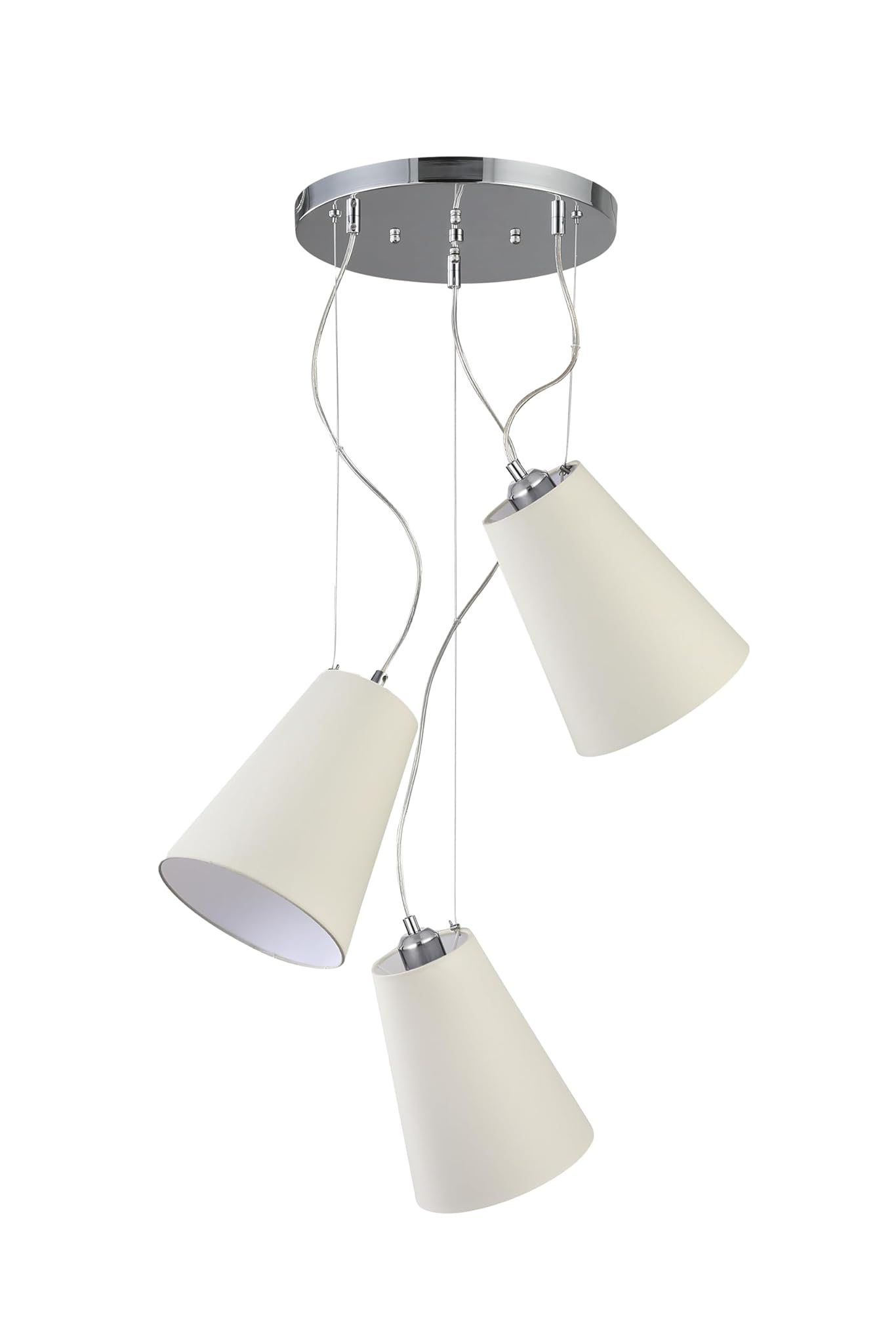 Gtv Lampada da Soffitto Kasel 3 Luci E27 Ø 46 cm, Crema