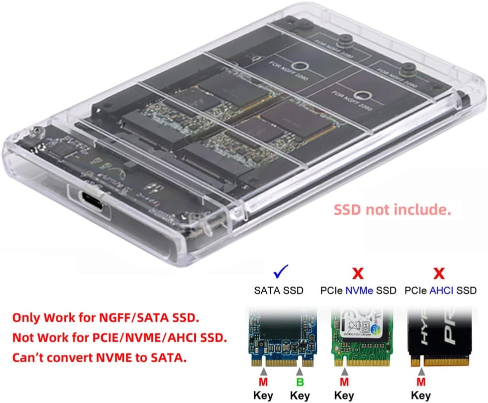 Nfhk Dual NGFF B+M-Key M.2 SSD JOBD Raid0 Span Bridge - immagine 3