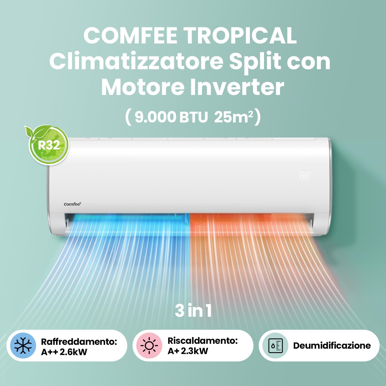 Comfee' Climatizzatore Monosplit Inverter 9000 BTU - immagine 2
