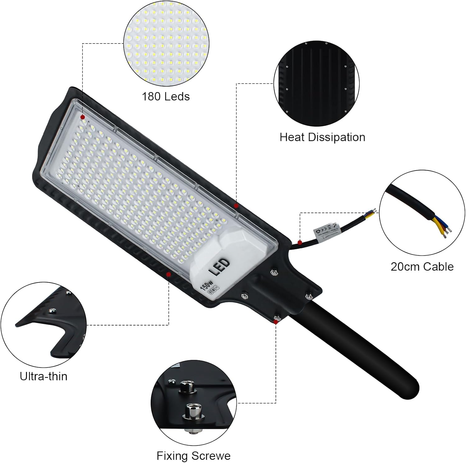 Createstar LED Lampada da Strada 150W 6500K - immagine 4
