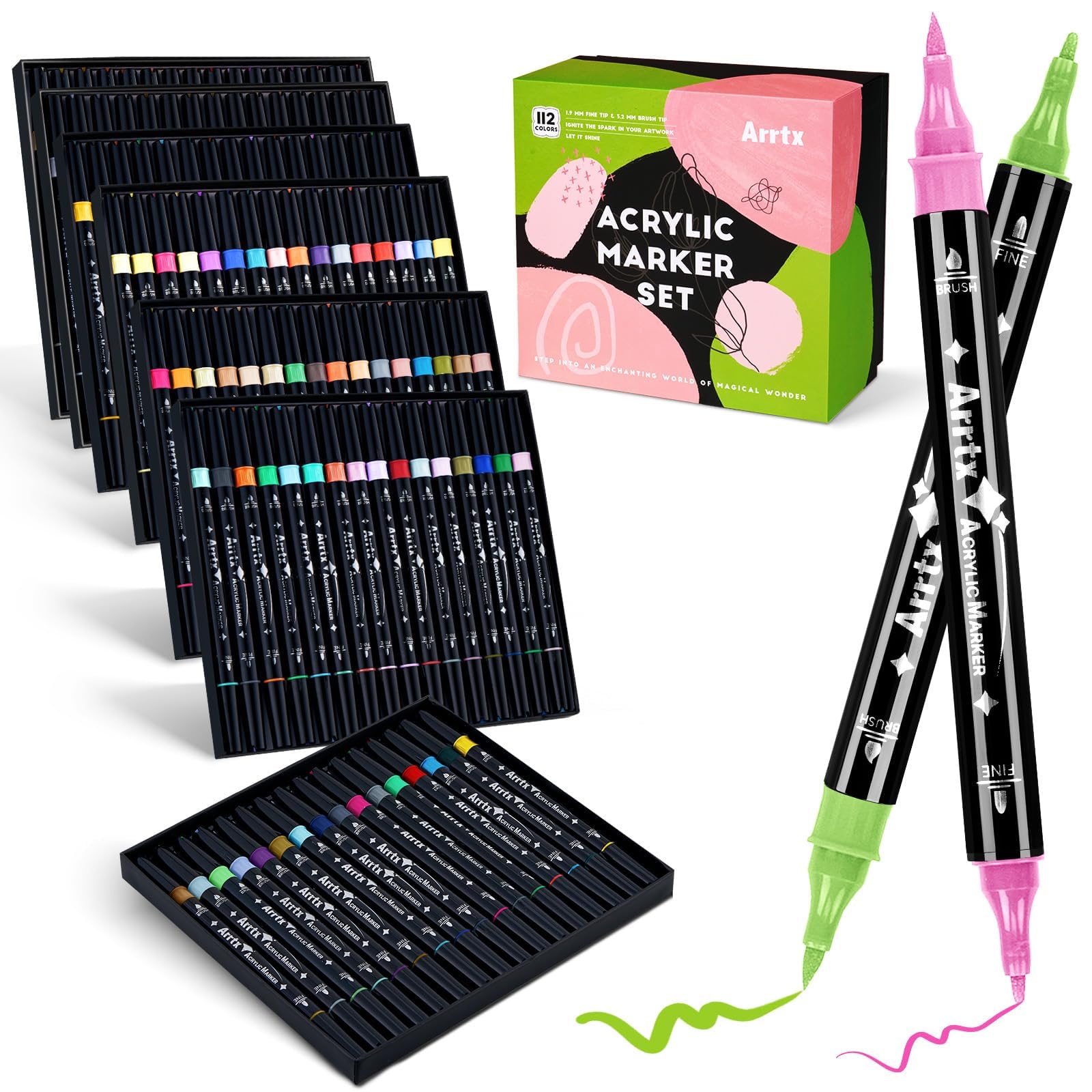 Arrtx Pennarelli Acrilici Doppia Punta