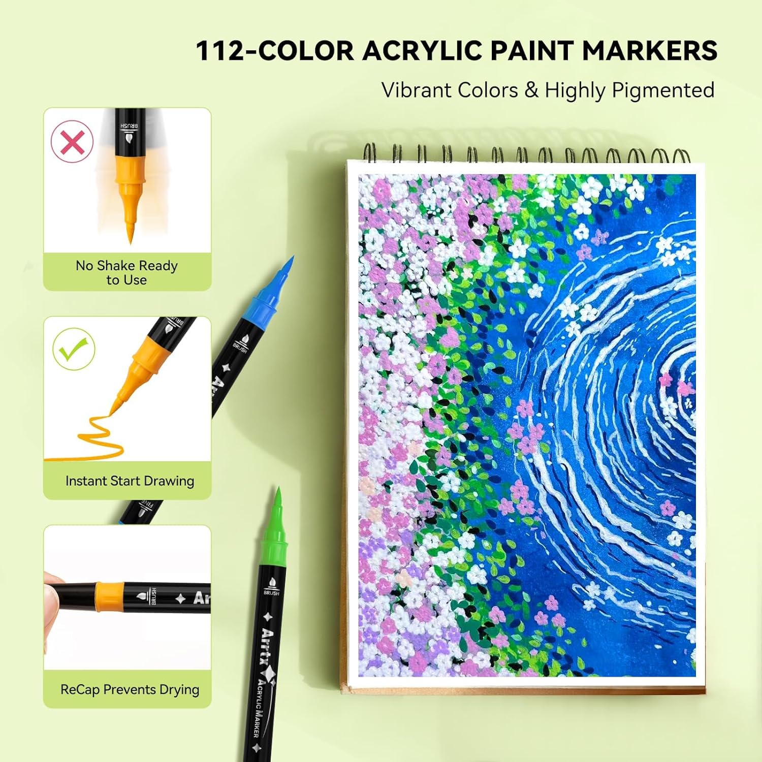 Arrtx Pennarelli Acrilici Doppia Punta - immagine 3