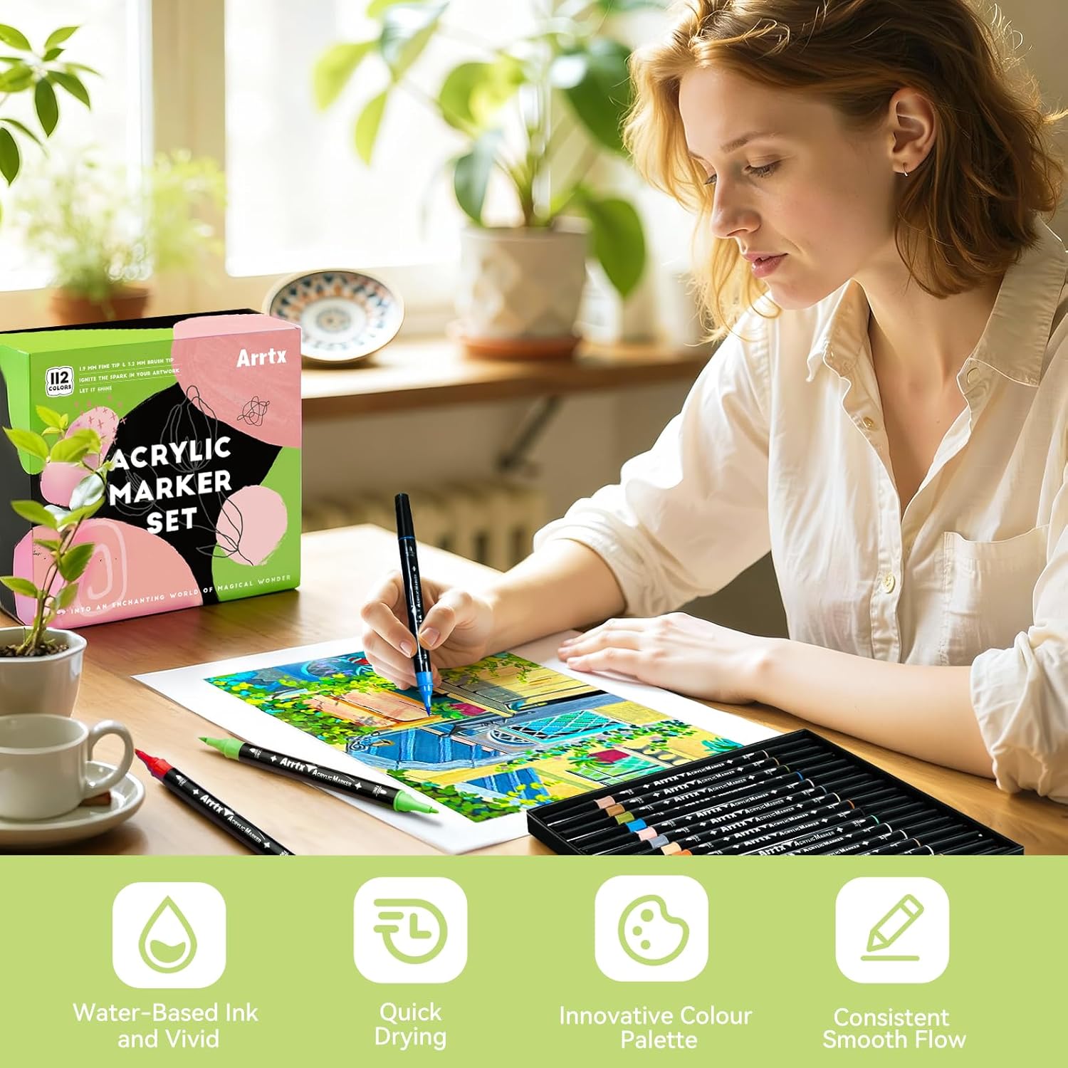 Arrtx Pennarelli Acrilici Doppia Punta - immagine 4