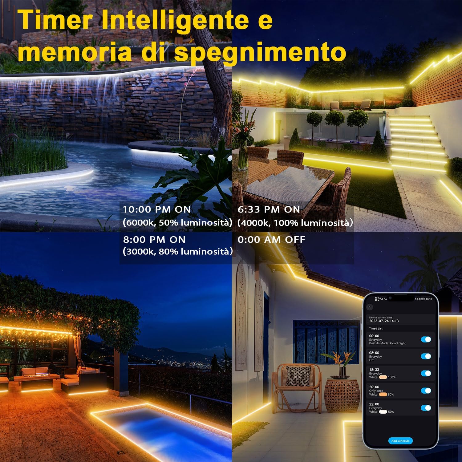 Striscia LED Esterno Dimmerabile 15M IP67 Smart - immagine 6