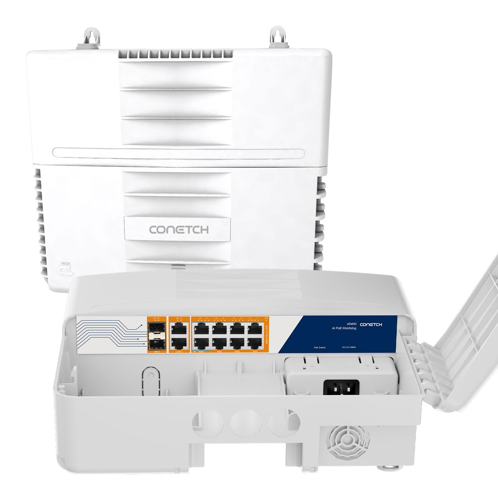 Conetch Switch PoE Esterno Gigabit 12 Porte IP65
