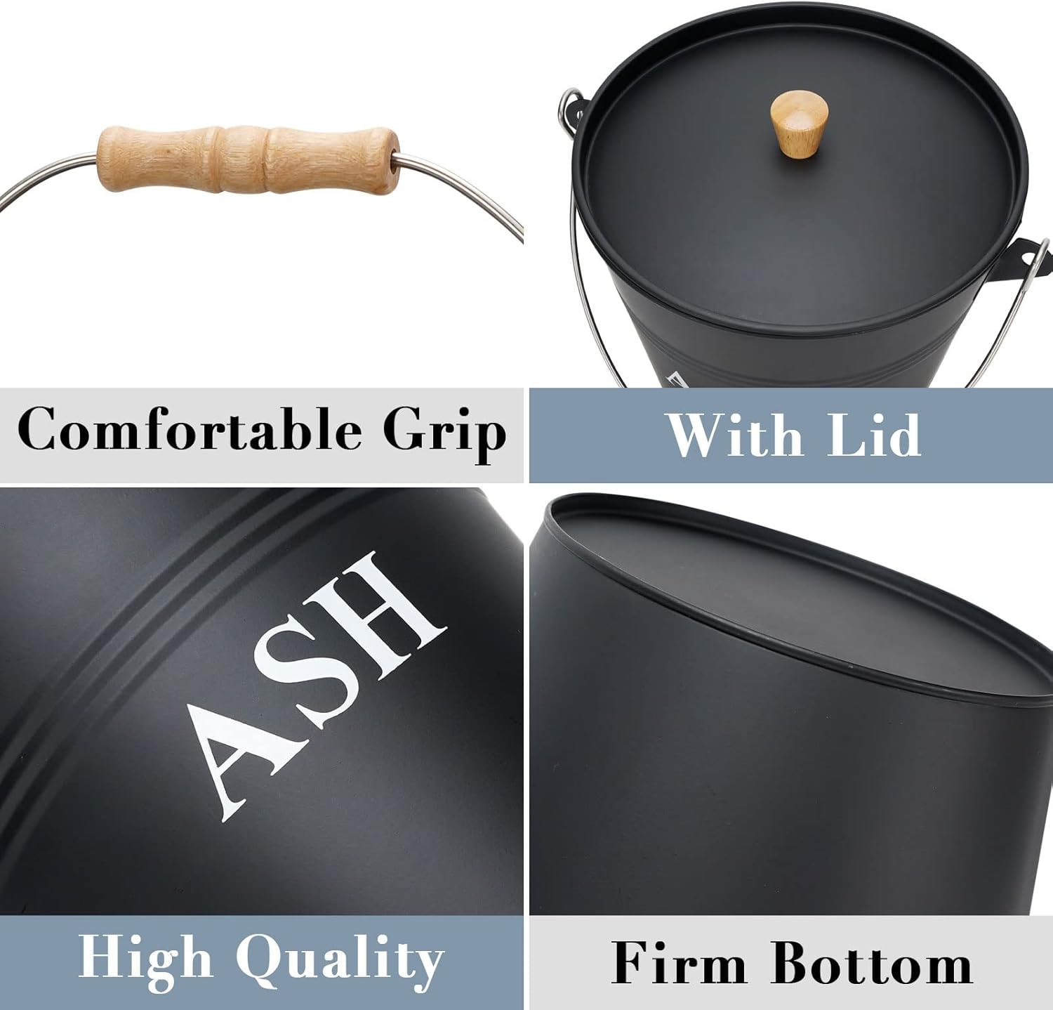 Mini Secchio per Cenere con Coperchio, Pala e Scopa - immagine 7