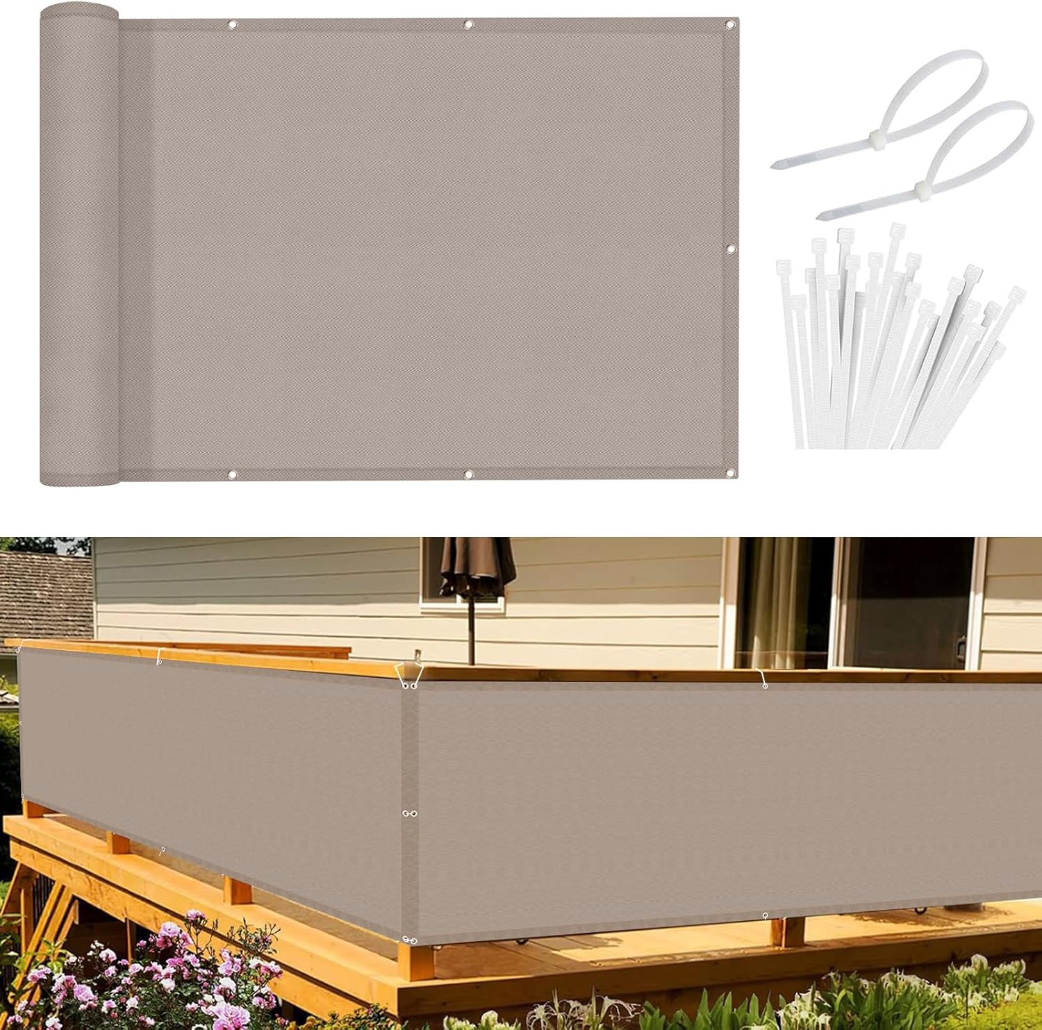Sunnylaxx Frangivista Balcone 90x900 cm, Taupe