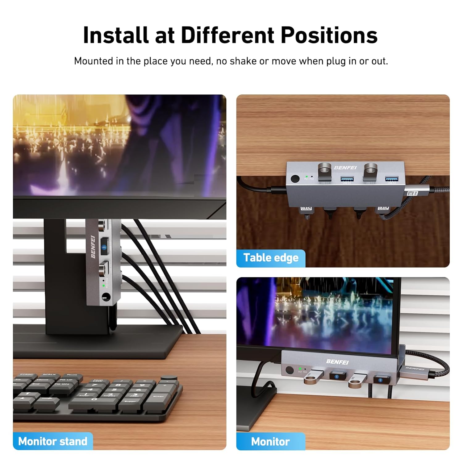 Benfei Switch KVM HDMI 2.1 8K@60Hz 2 In 1 Out - immagine 4