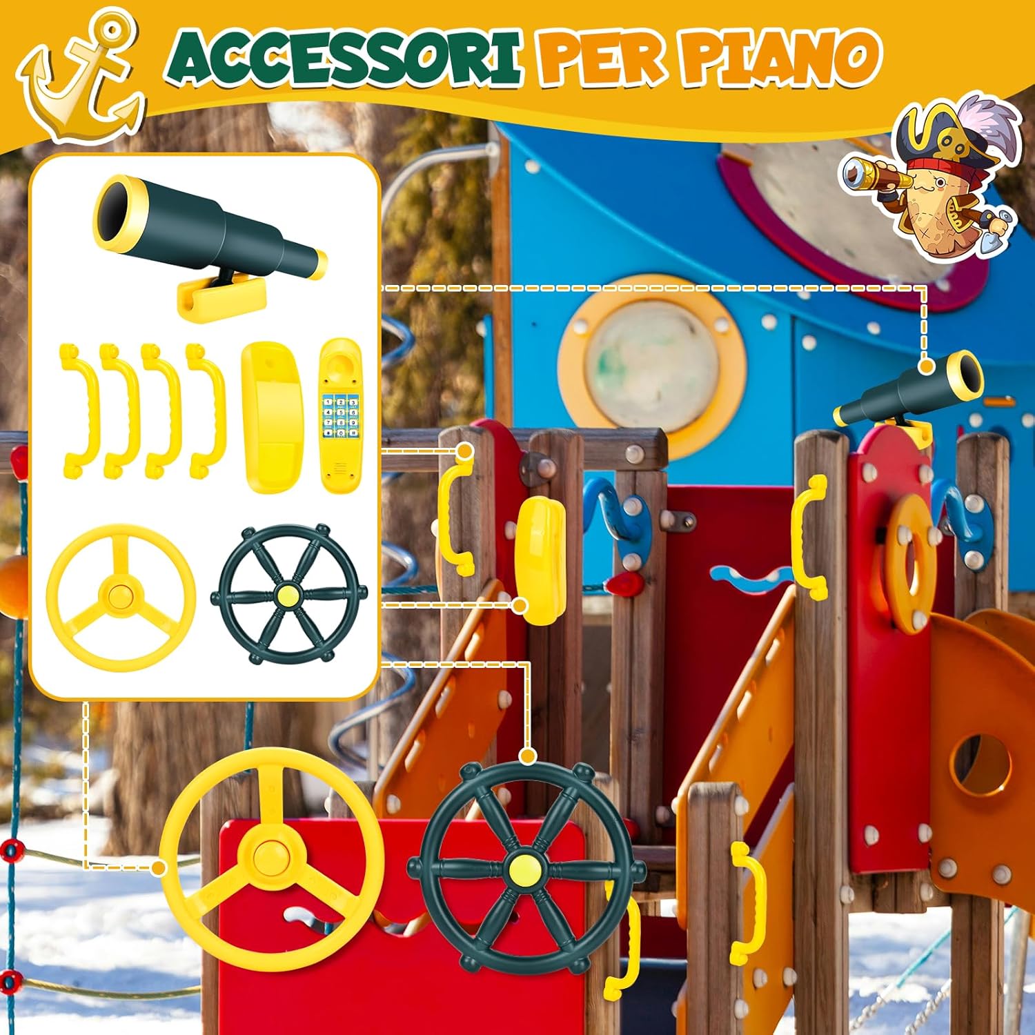 Set Accessori per Torre di Gioco - Maniglie e Binocolo - immagine 3