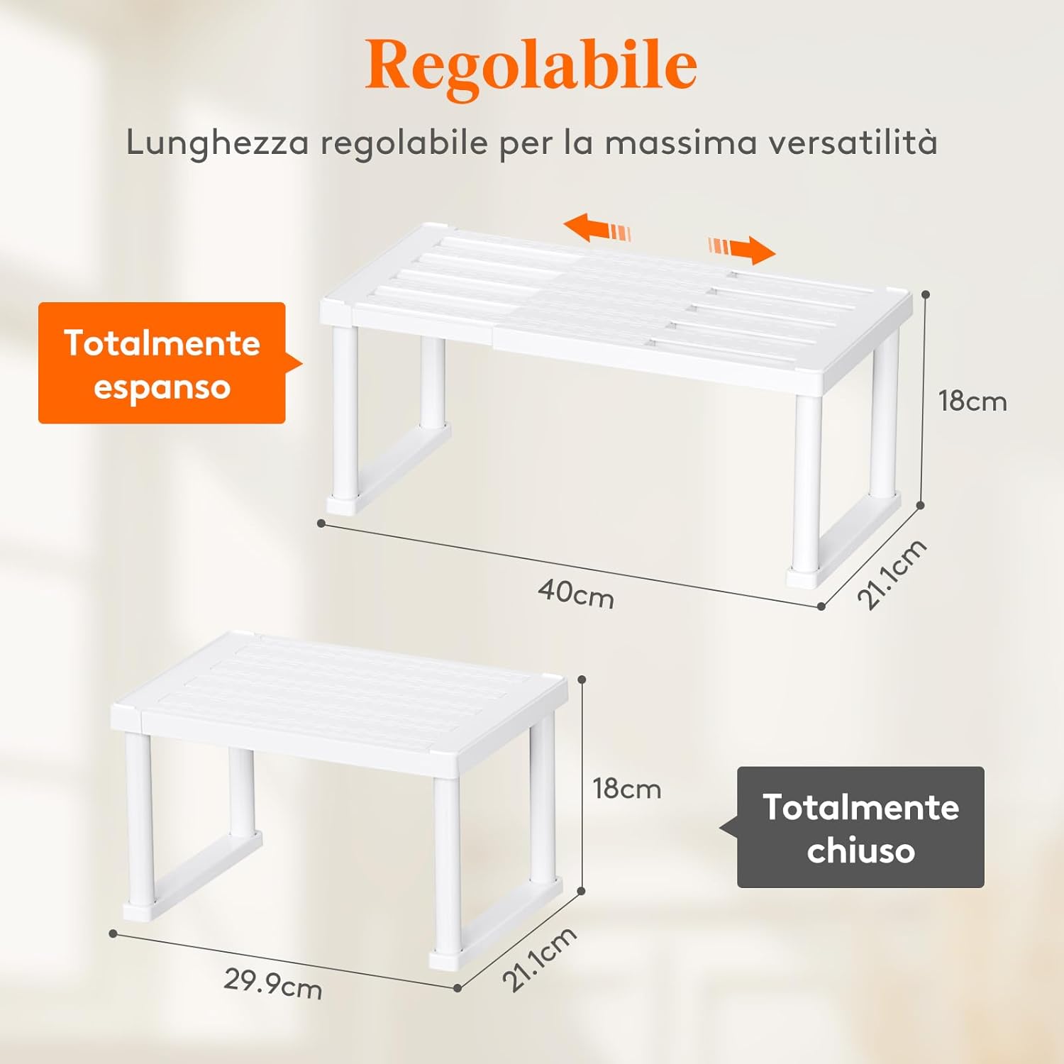 Lifewit Ripiani Cucina Salvaspazio Espandibili 2 Pezzi - immagine 2